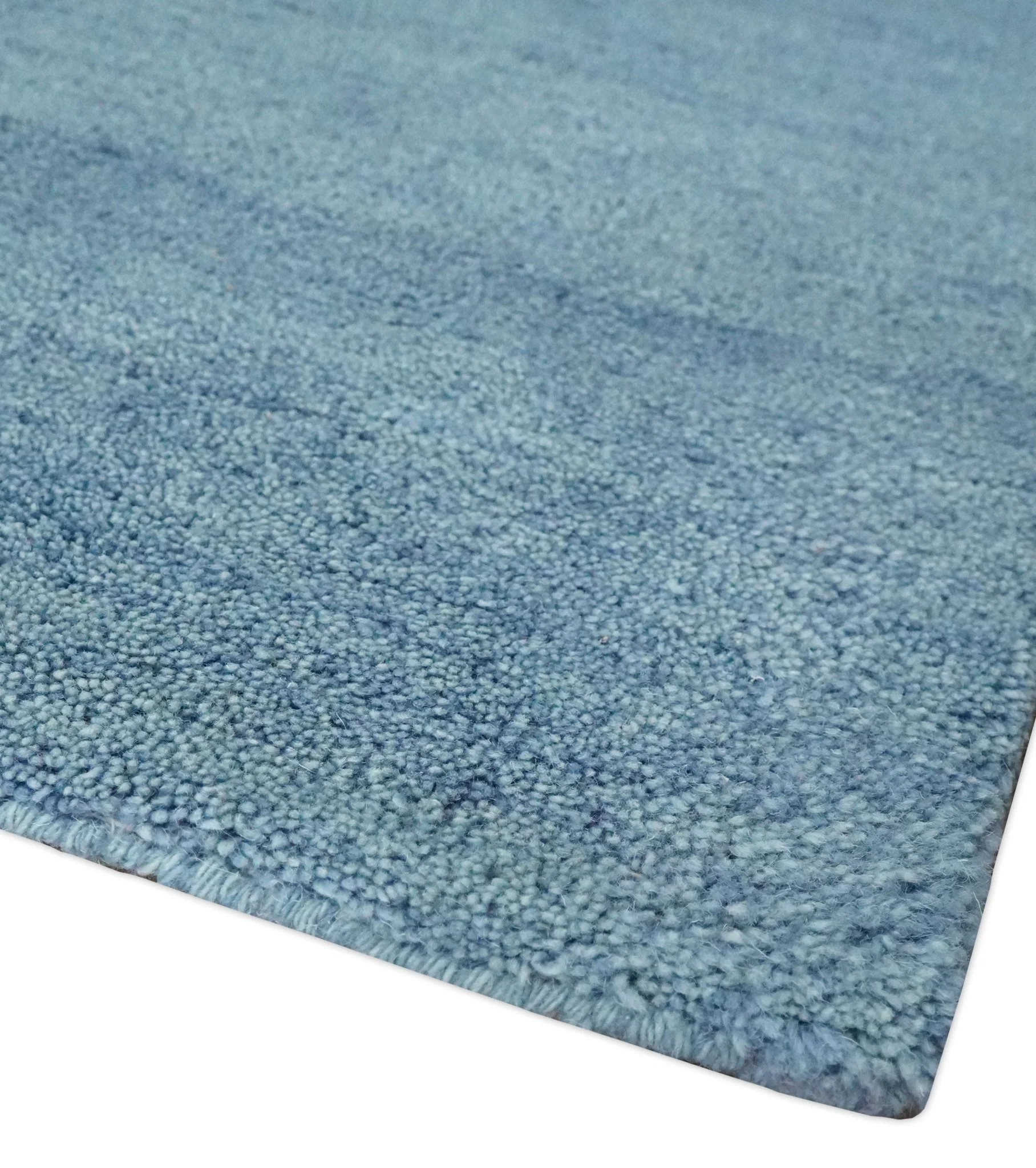 Solid Light Blue Woolen Hand Tufted 8x10 contemporary area Rug - Image 5