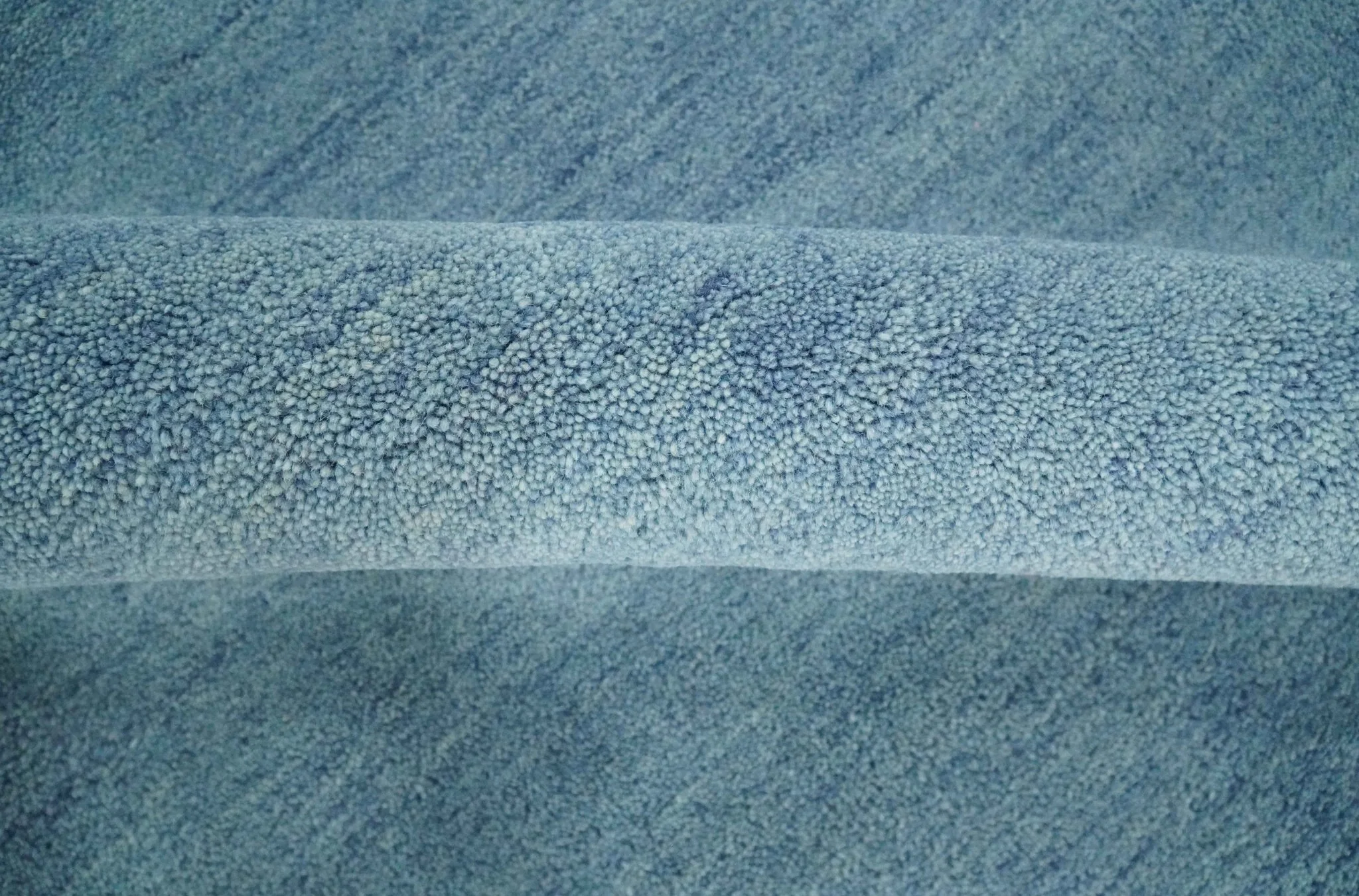 Solid Light Blue Woolen Hand Tufted 8x10 contemporary area Rug - Image 6
