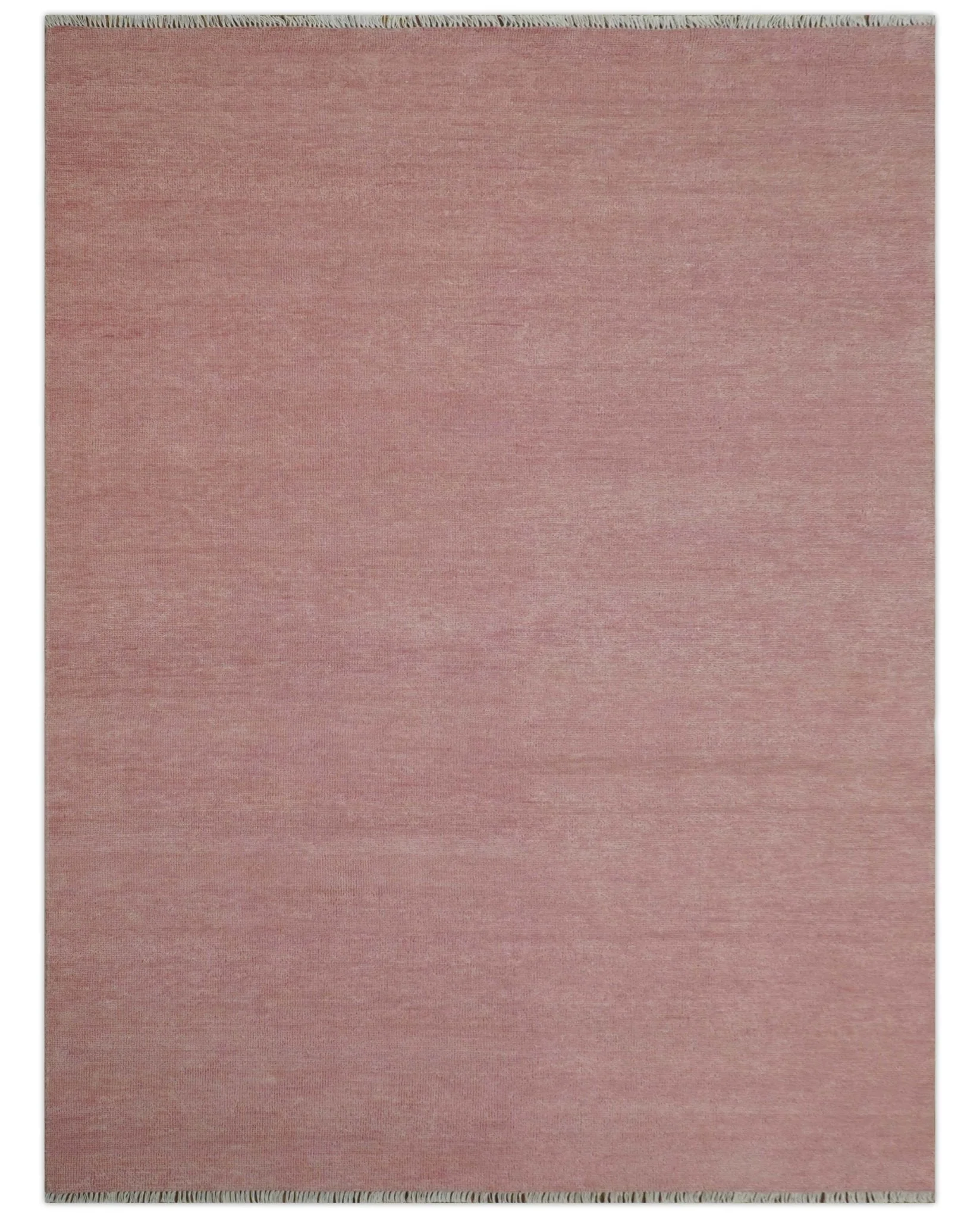 Solid Pink Custom Made Modern Contemporary Hand knotted wool Area Rug - Image 11