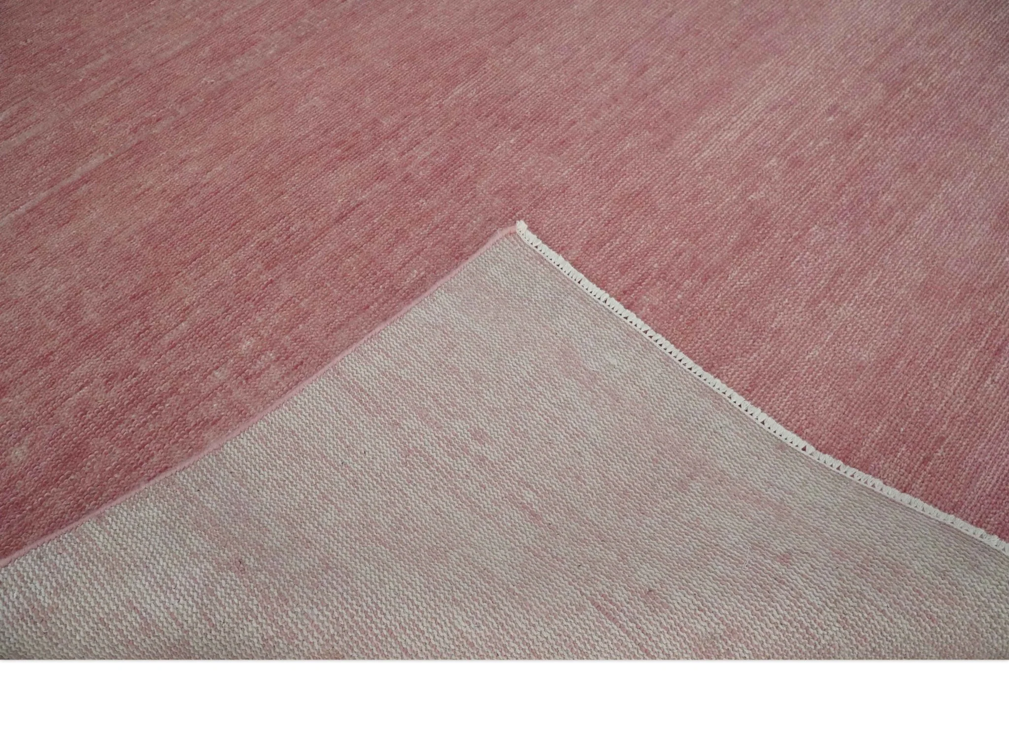 Solid Pink Custom Made Modern Contemporary Hand knotted wool Area Rug - Image 7