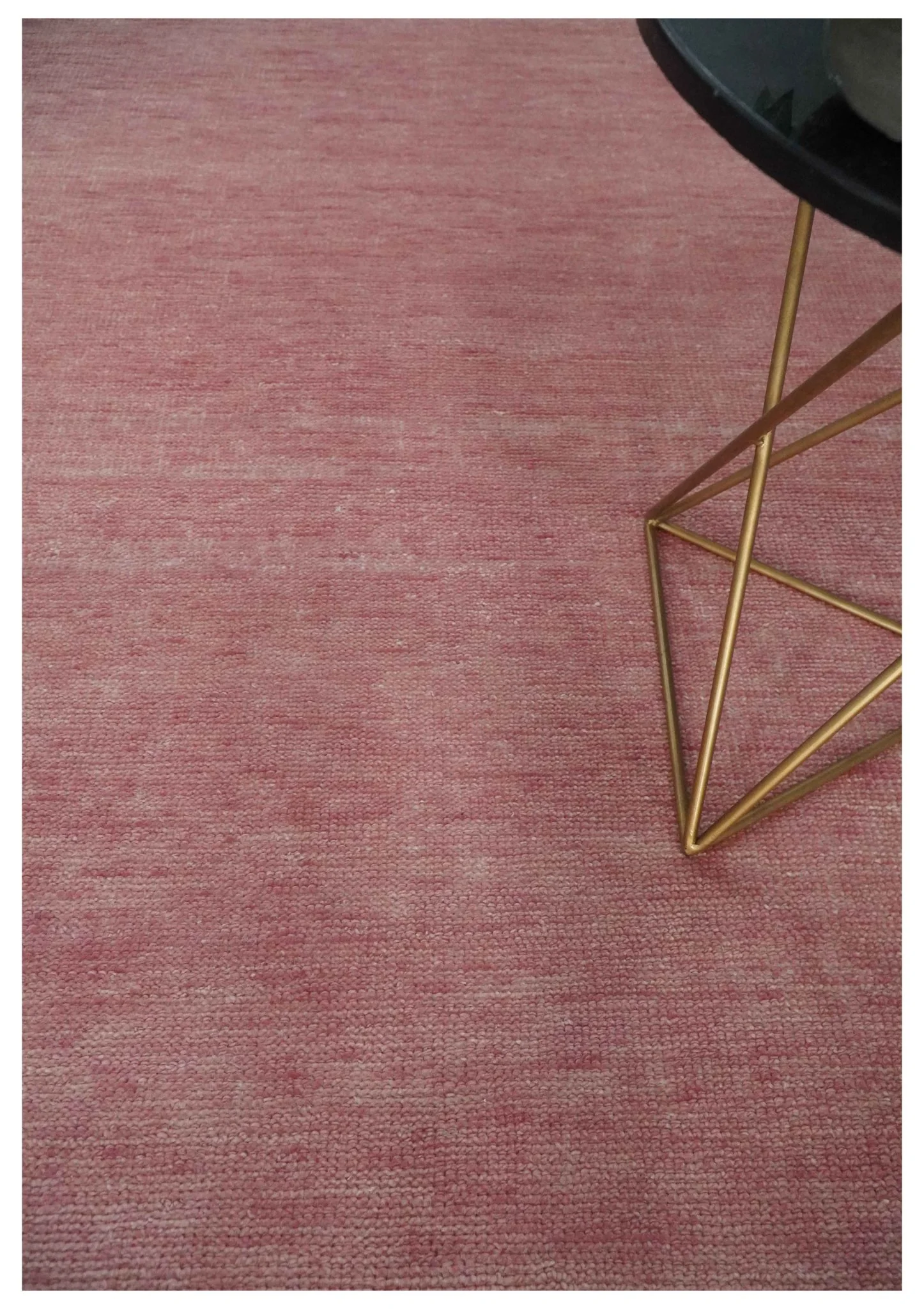 Solid Pink 8x10 Modern Contemporary Hand knotted wool Area Rug - Image 2