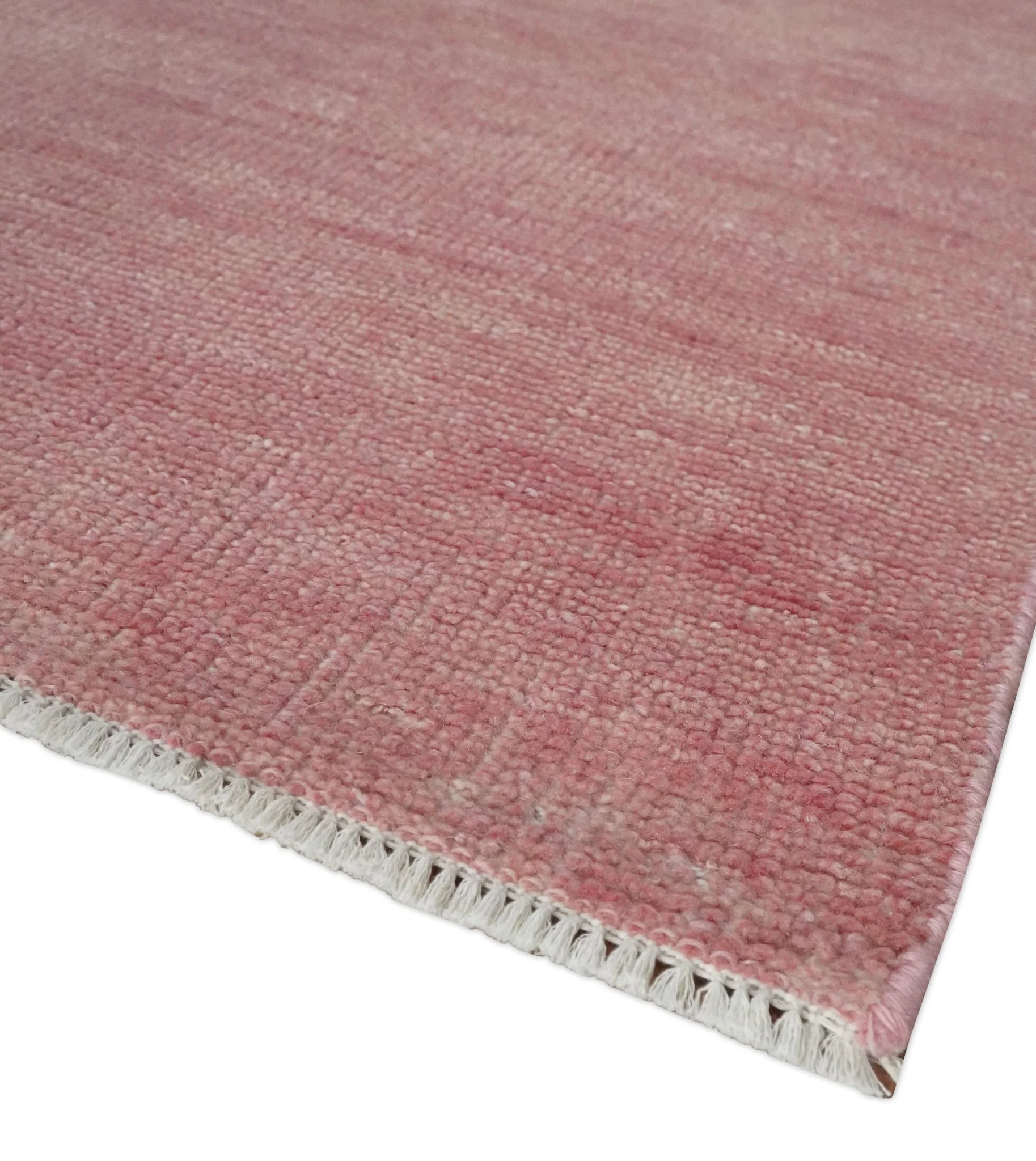 Solid Pink 8x10 Modern Contemporary Hand knotted wool Area Rug - Image 5