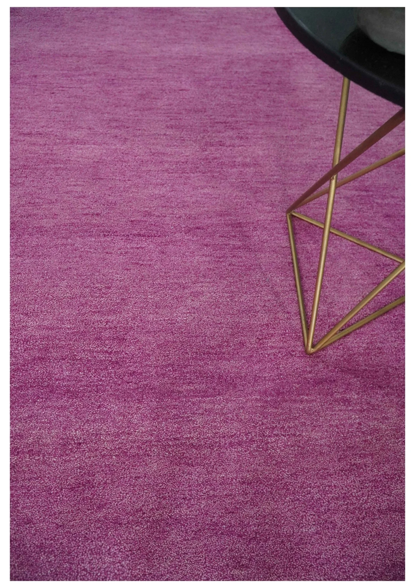 Custom made Solid Plane Purple Woolen Hand Tufted Multi Size wool area Rug - Image 2