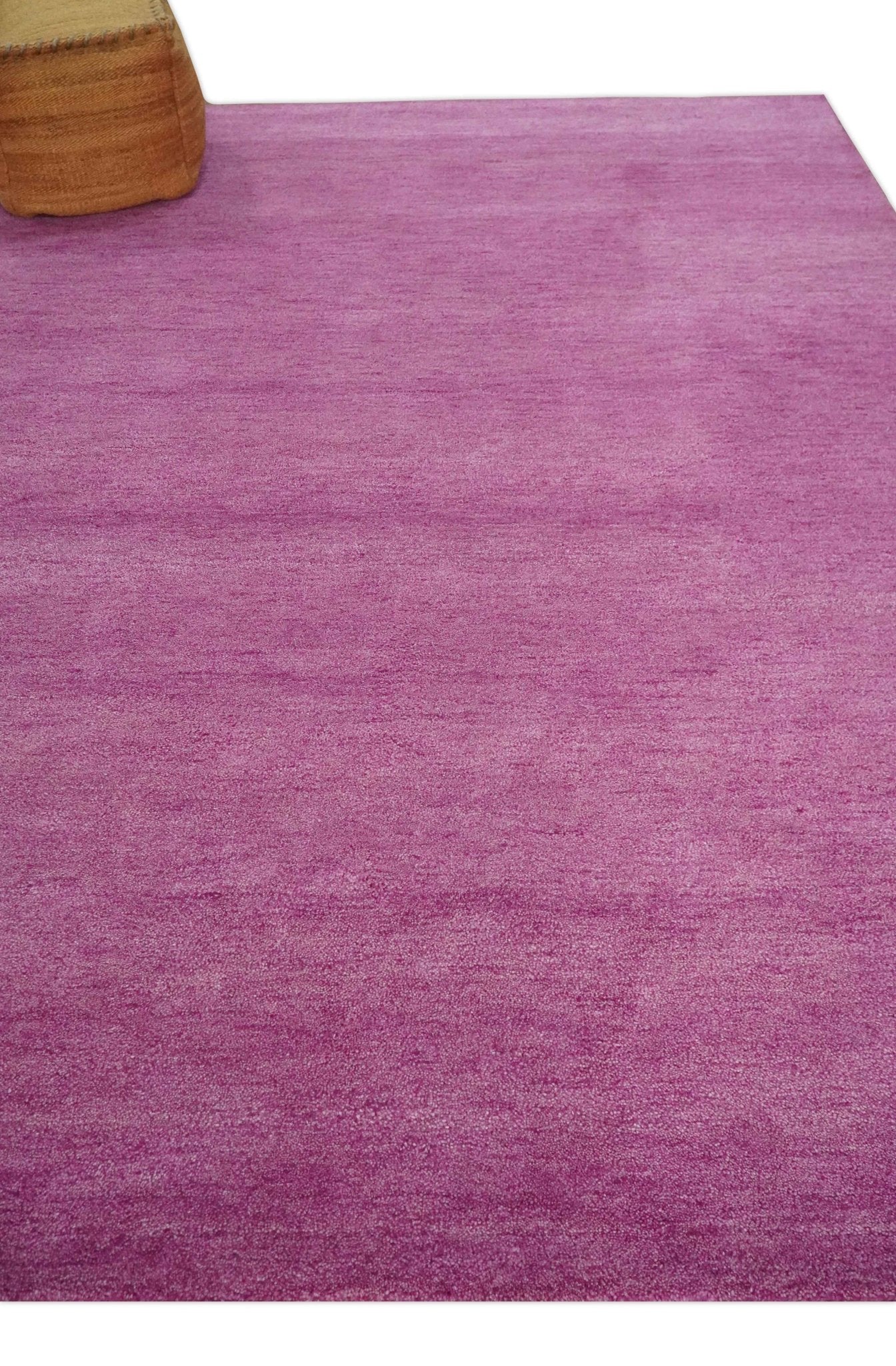 Custom made Solid Plane Purple Woolen Hand Tufted Multi Size wool area Rug - Image 3
