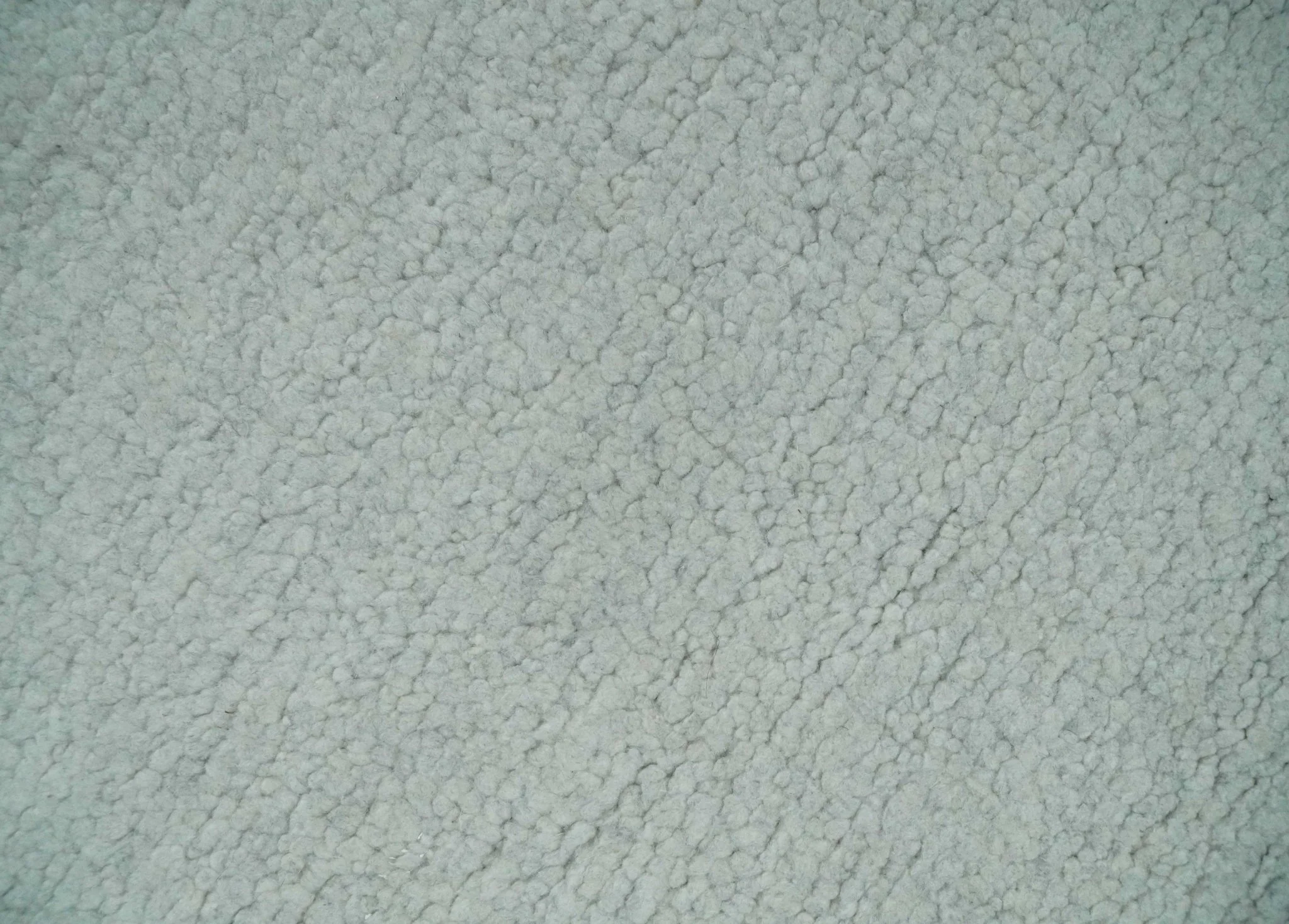Solid plane Silver Hand Knotted 8x10 Wool Area Rug - Image 4
