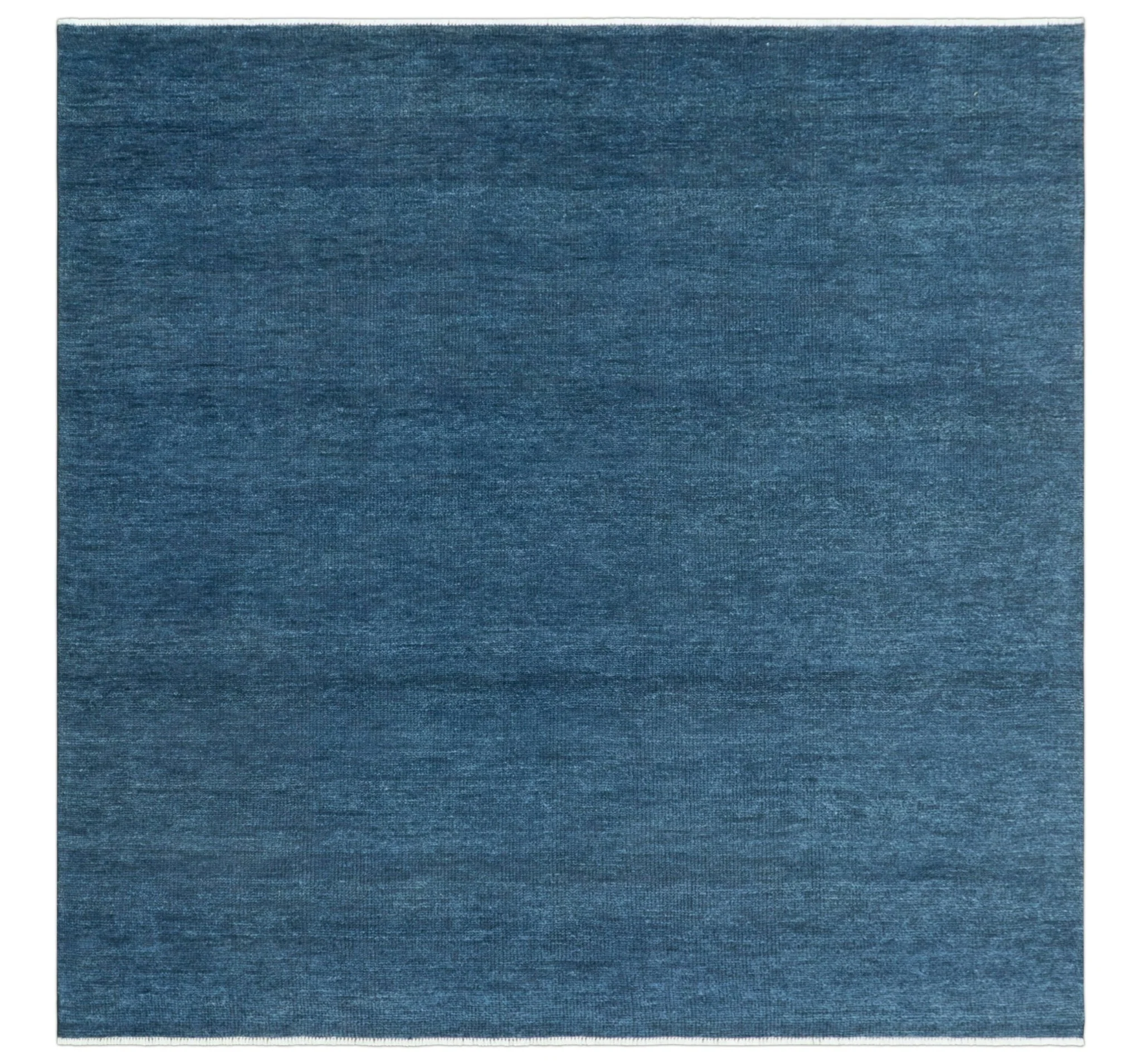 Custom Made Midnight blue Solid Hand knotted Modern wool Area Rug - Image 11