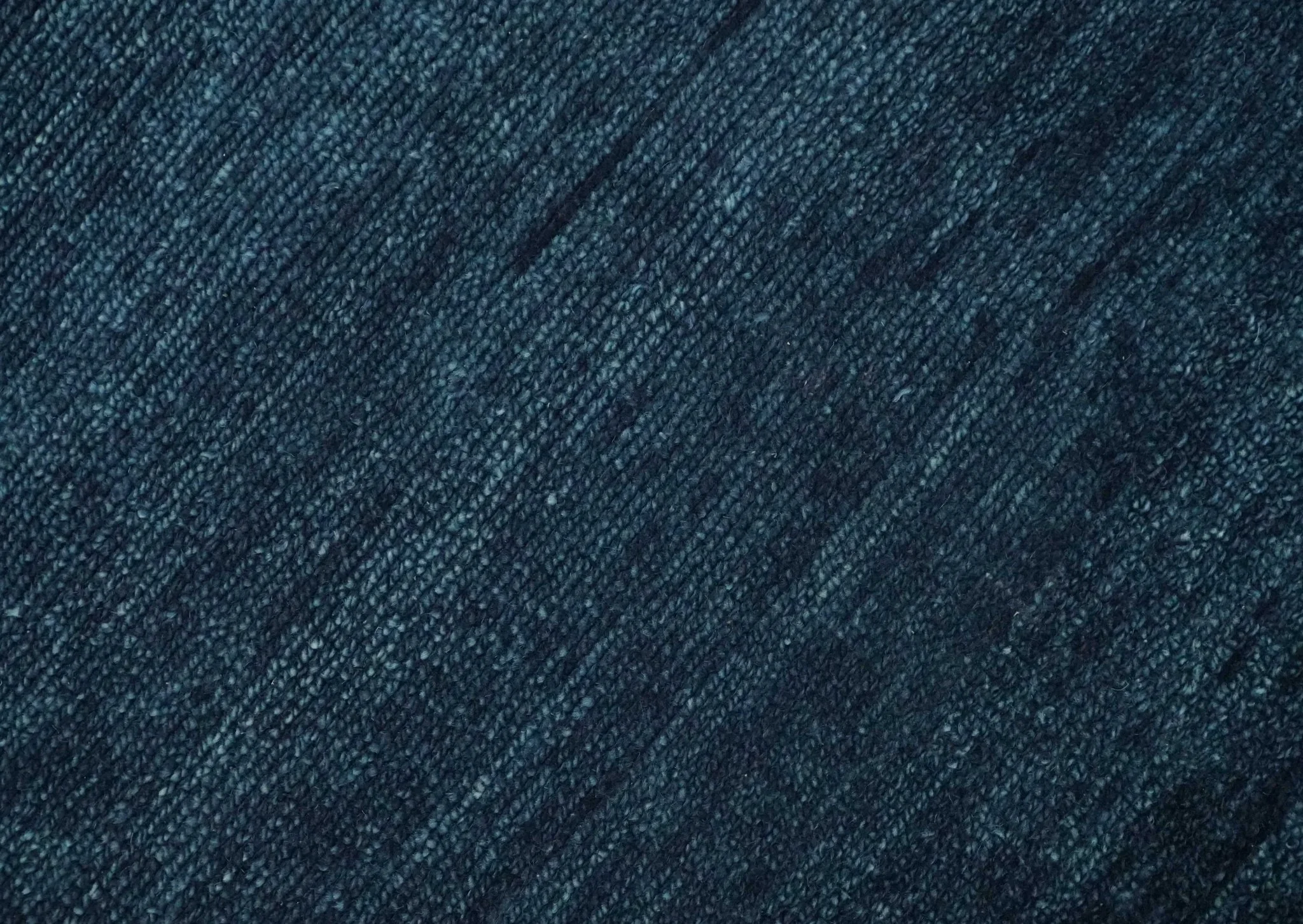 Solid Midnight Blue Hand knotted Modern 8x10 wool Area Rug - Image 4
