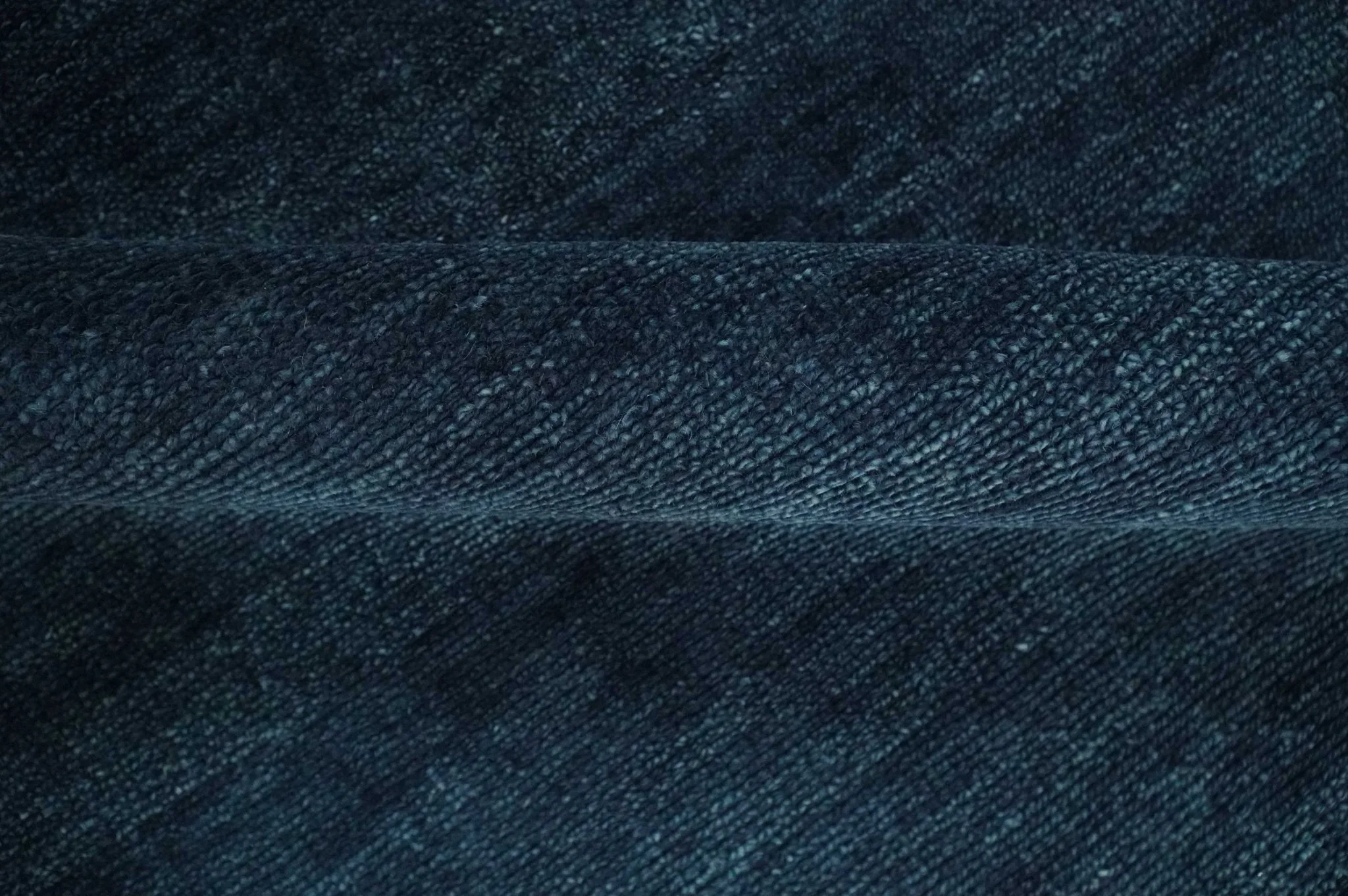 Solid Midnight Blue Hand knotted Modern 8x10 wool Area Rug - Image 7