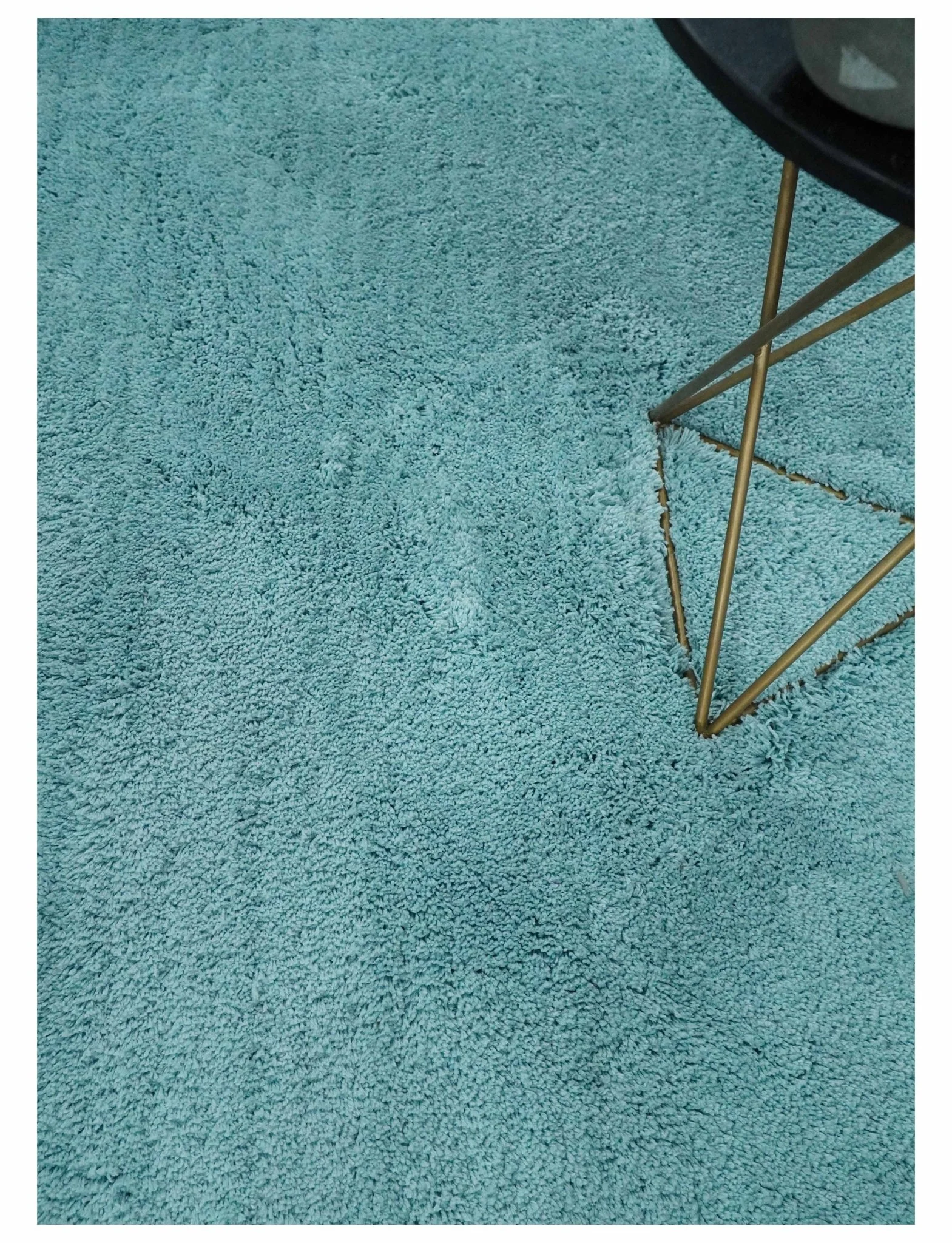 Solid Plush and Soft 3x5, 4x6 and 5x7 Hand Woven Shag Teal Area Rug - Image 2