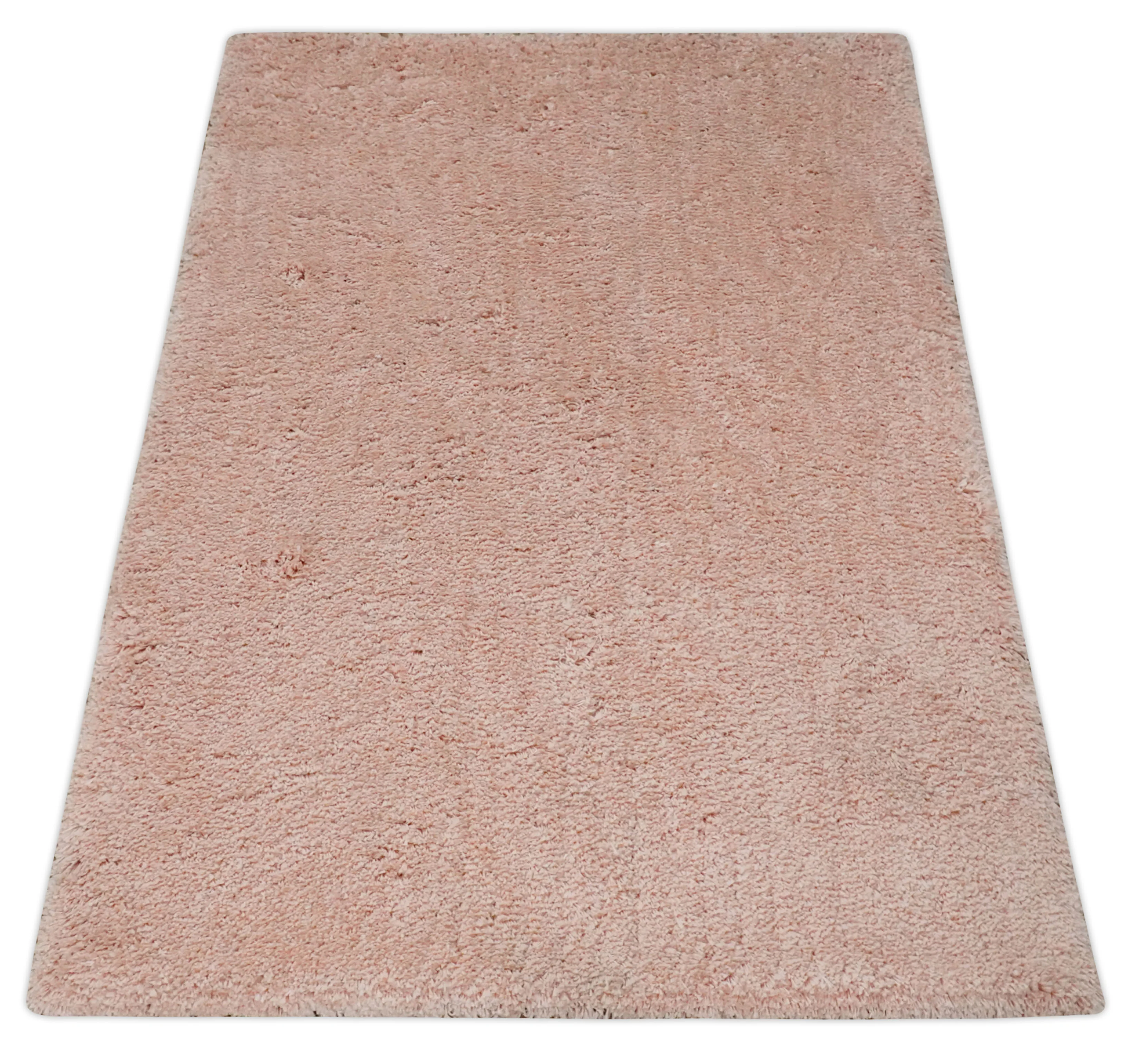 Solid Plush and Soft 3x5, 4x6 and 5x7 Hand Woven Shag Peach Area Rug | SHAG11 - Image 10
