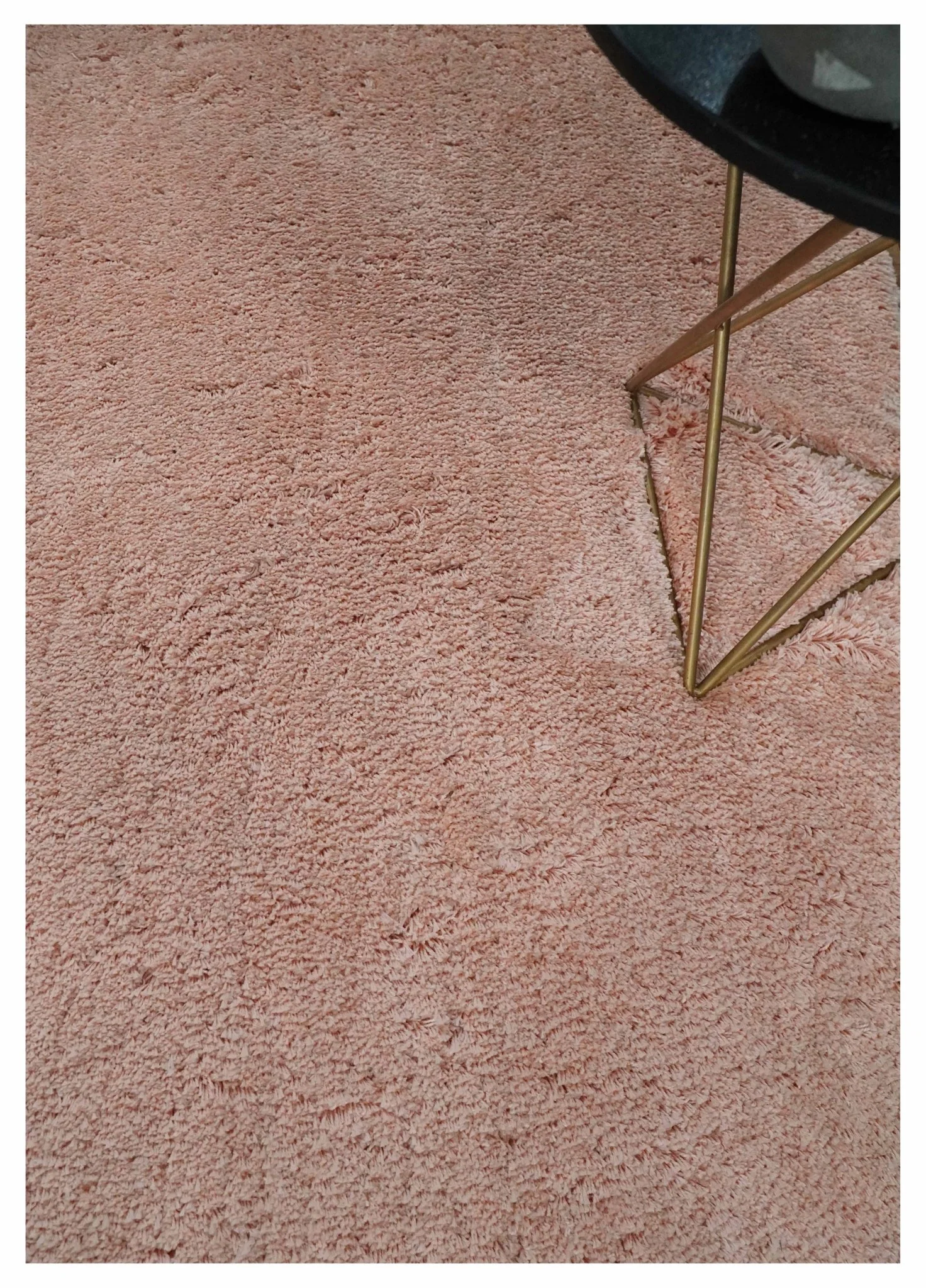 Solid Plush and Soft 3x5, 4x6 and 5x7 Hand Woven Shag Peach Area Rug | SHAG11 - Image 2