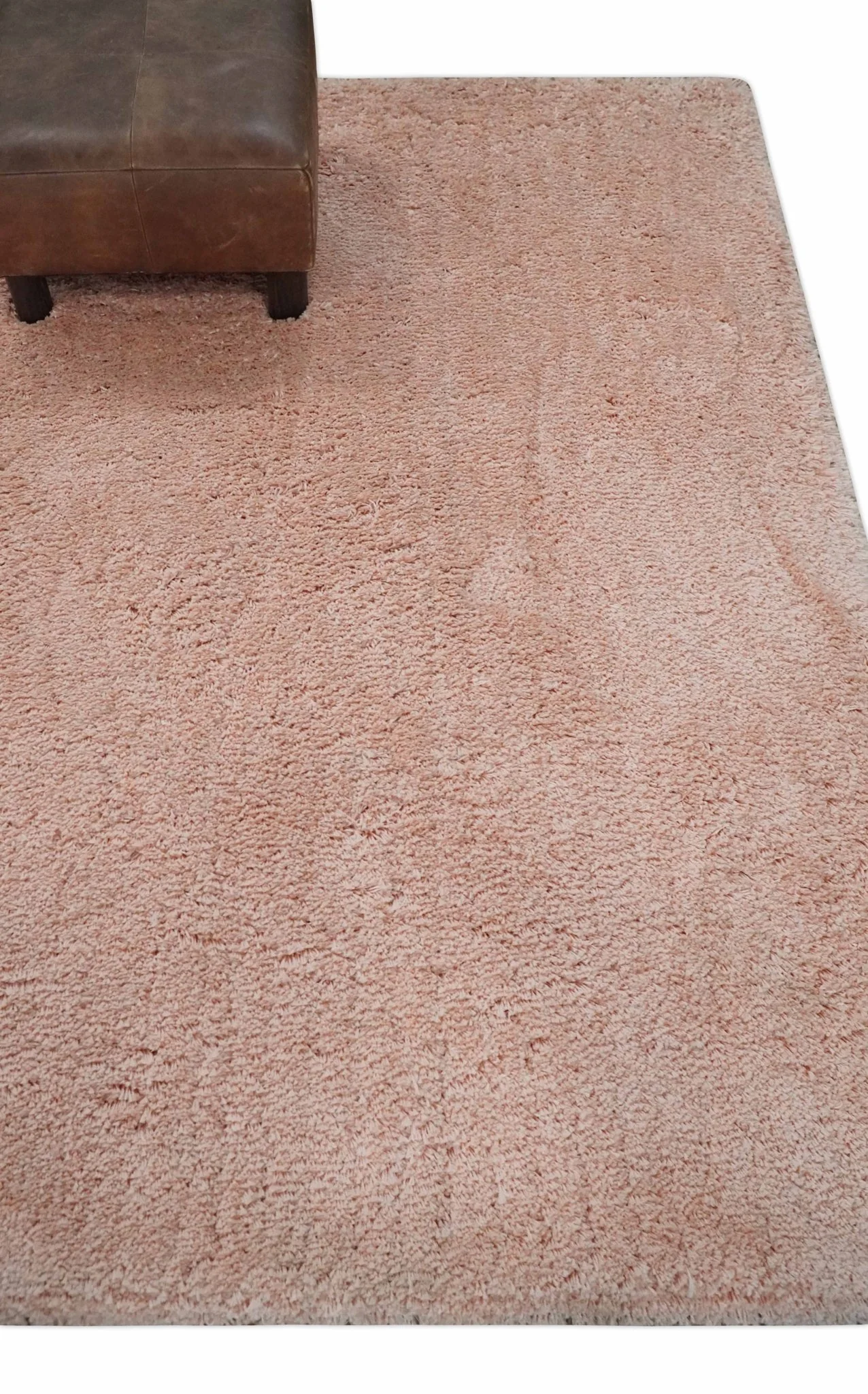 Solid Plush and Soft 3x5, 4x6 and 5x7 Hand Woven Shag Peach Area Rug | SHAG11 - Image 3