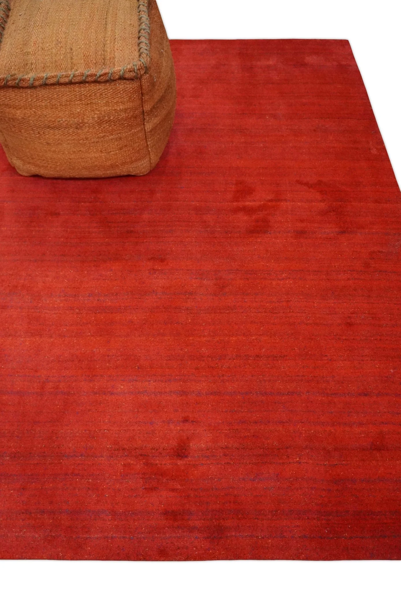 Solid Rust Scandinavian 5x7 Blended Wool Flatwoven Area Rug, Dinning, Kids Rug | HL15 - Image 7