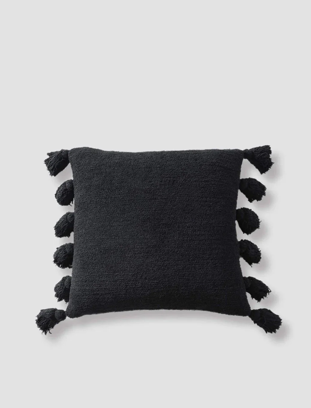 Solid Sahara Tan, Off White, Navy and Black 20x20 Inches Pom Pom Throw Pillow - Image 17