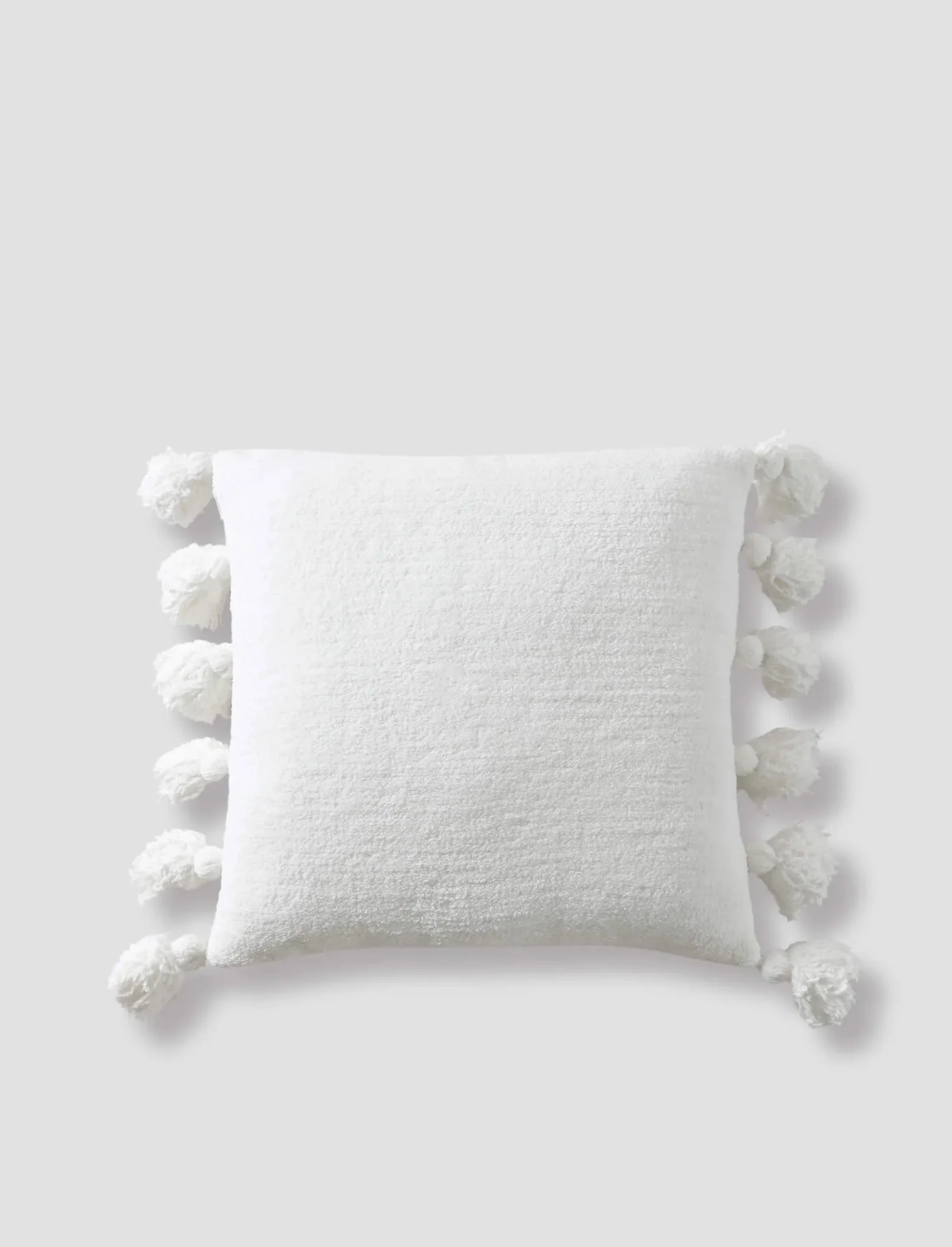 Solid Sahara Tan, Off White, Navy and Black 20x20 Inches Pom Pom Throw Pillow - Image 7