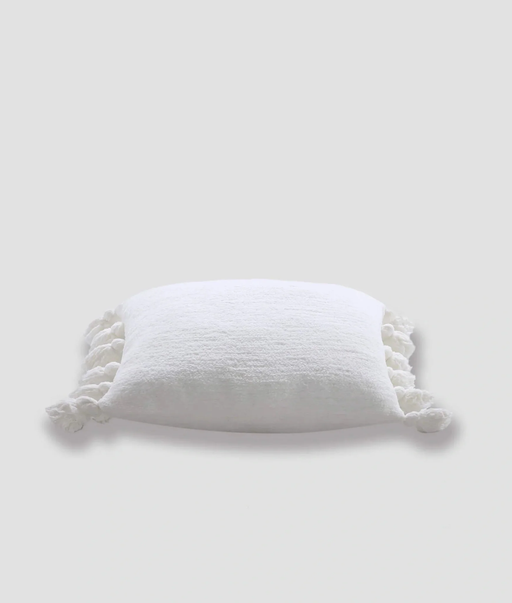 Solid Sahara Tan, Off White, Navy and Black 20x20 Inches Pom Pom Throw Pillow - Image 9