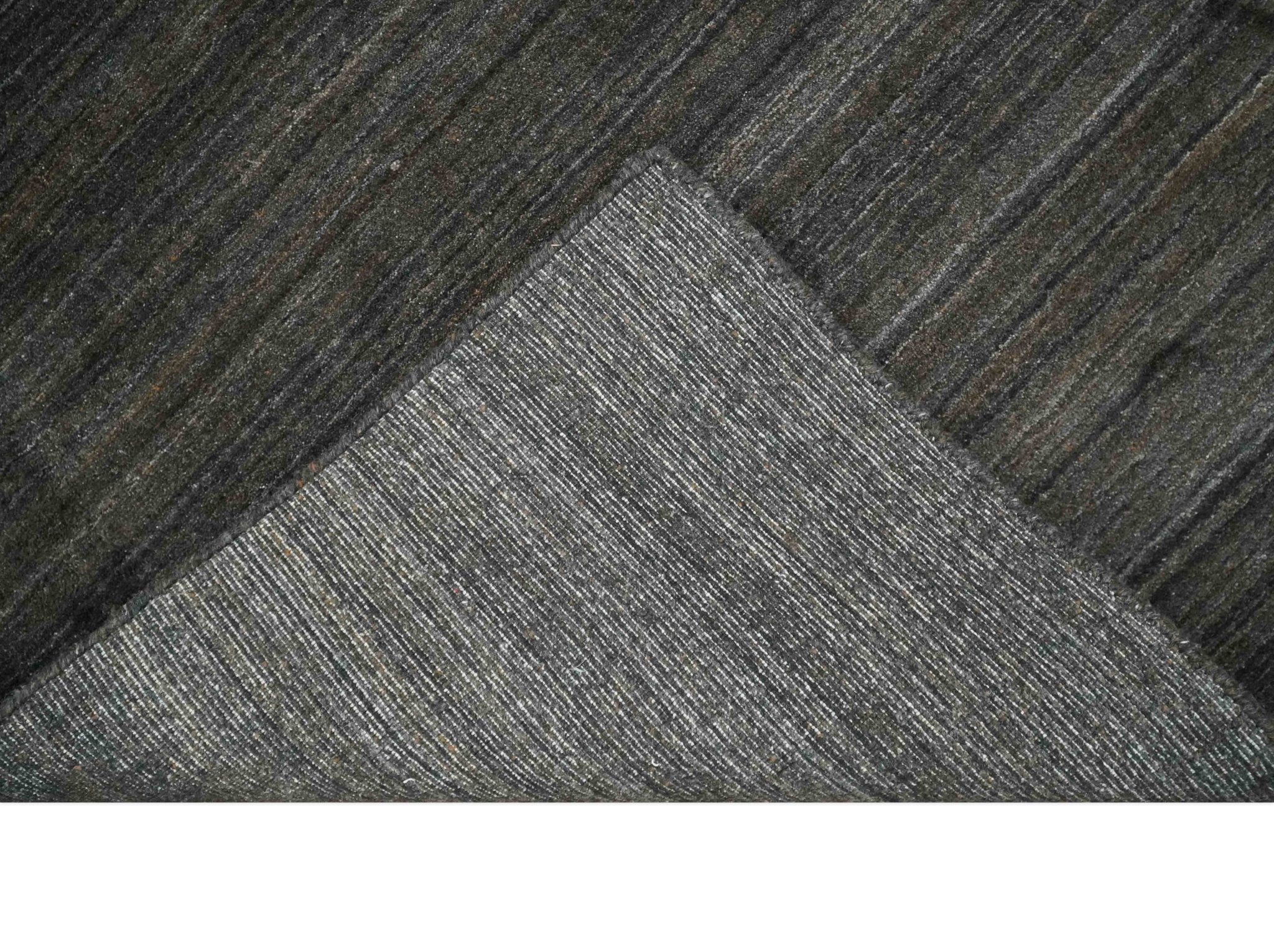 Solid Shaded Charcoal Shaded Scandinavian 5x7 Blended Wool Flatwoven Area Rug | HL34 - Image 10