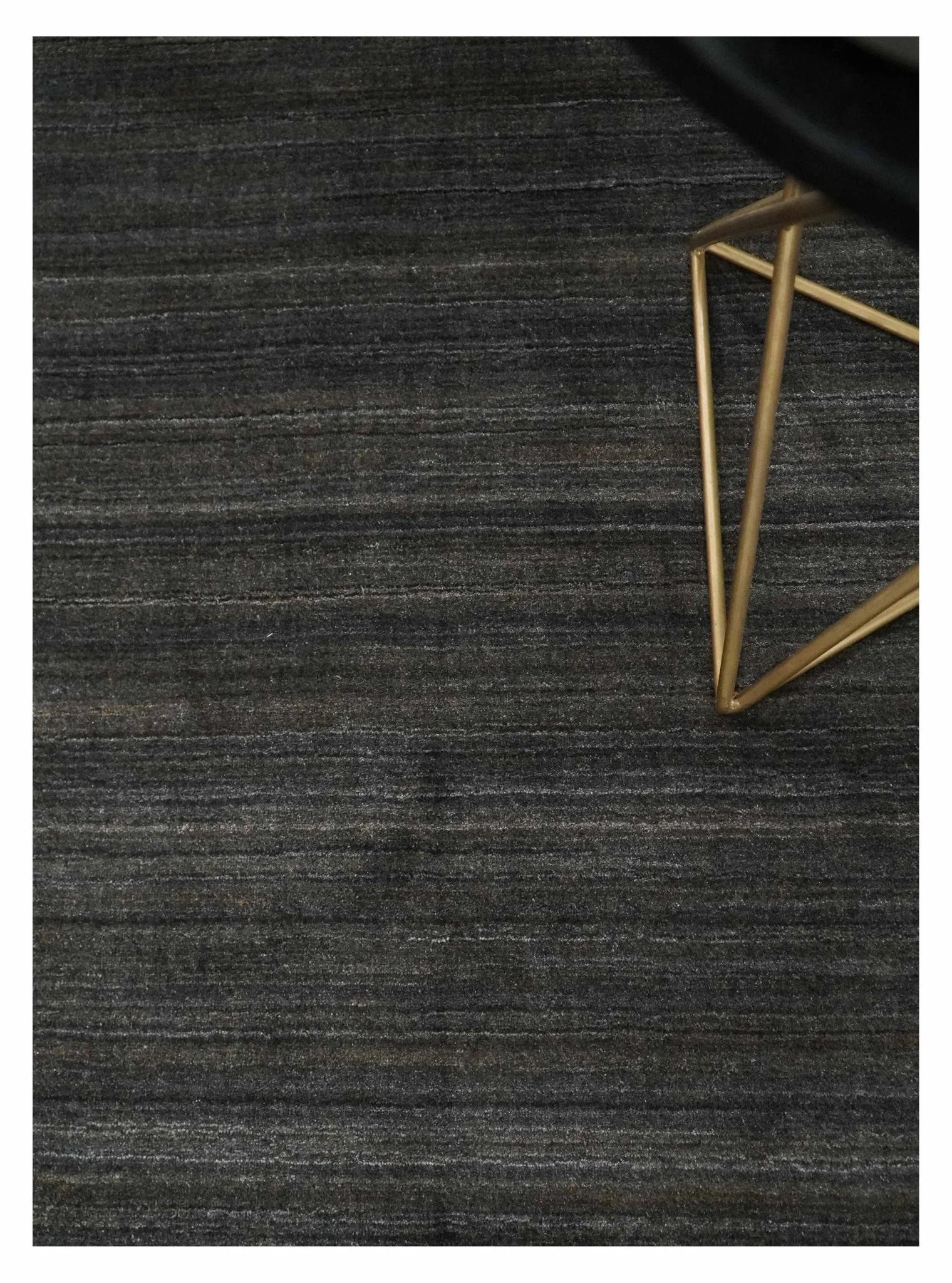 Solid Shaded Charcoal Shaded Scandinavian 5x7 Blended Wool Flatwoven Area Rug | HL34 - Image 2