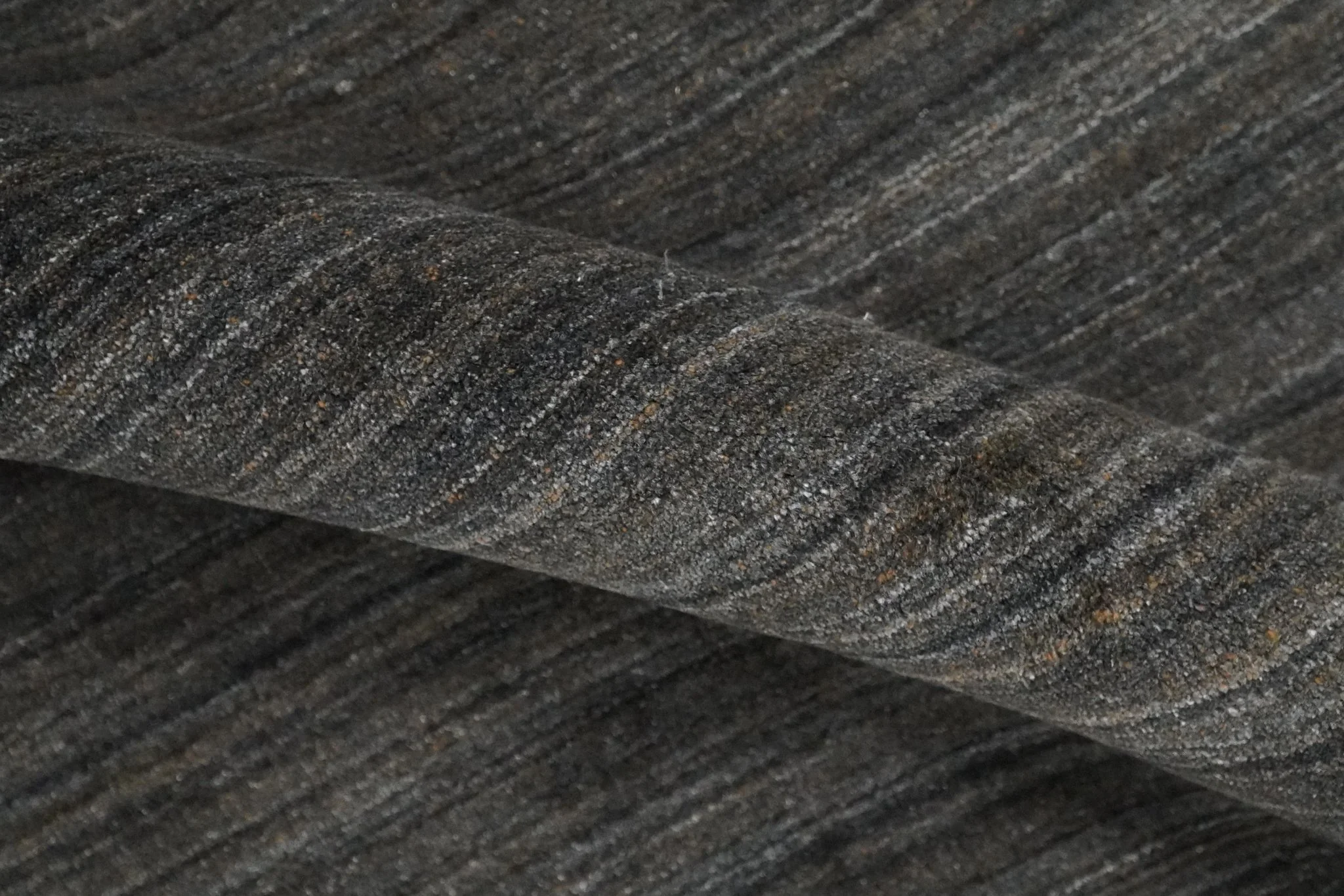 Solid Shaded Charcoal Shaded Scandinavian 5x7 Blended Wool Flatwoven Area Rug | HL34 - Image 7