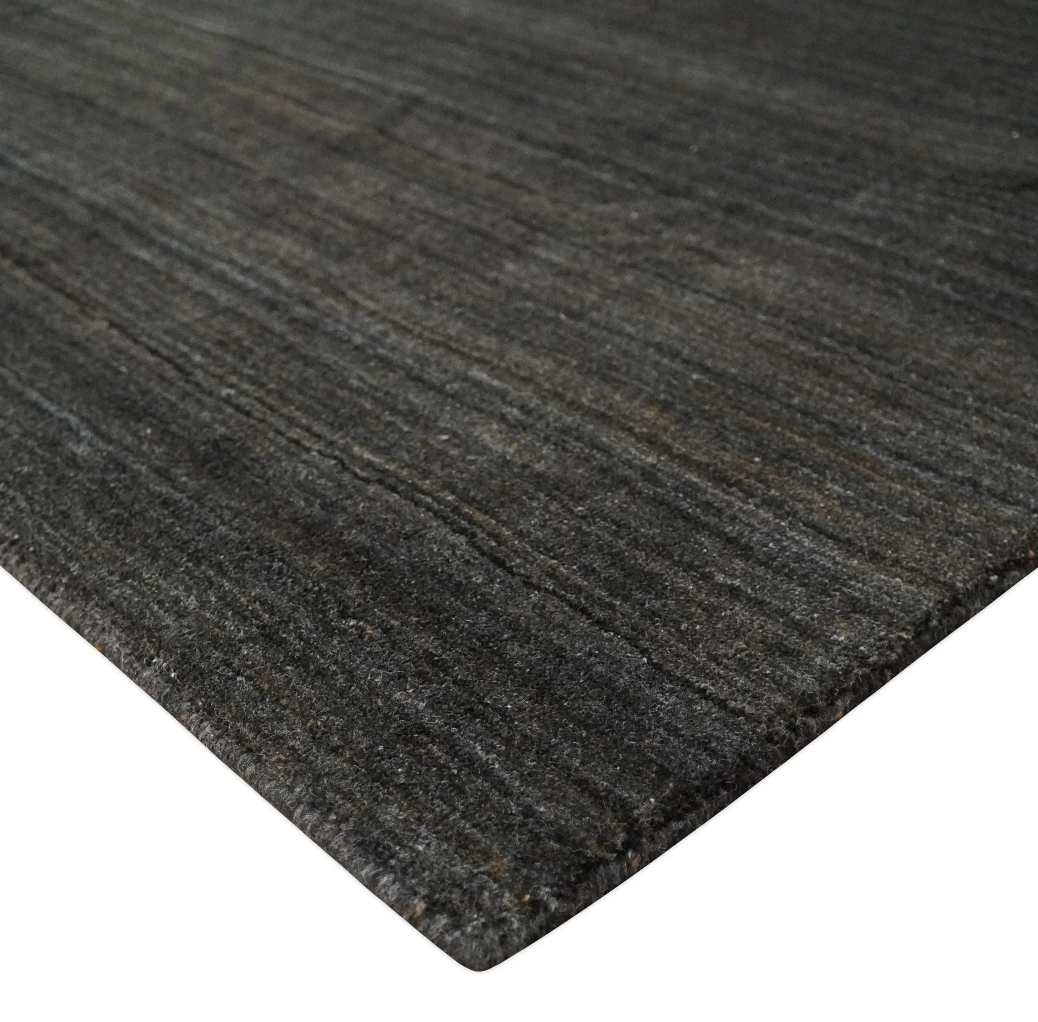Solid Shaded Charcoal Shaded Scandinavian 5x7 Blended Wool Flatwoven Area Rug | HL34 - Image 8