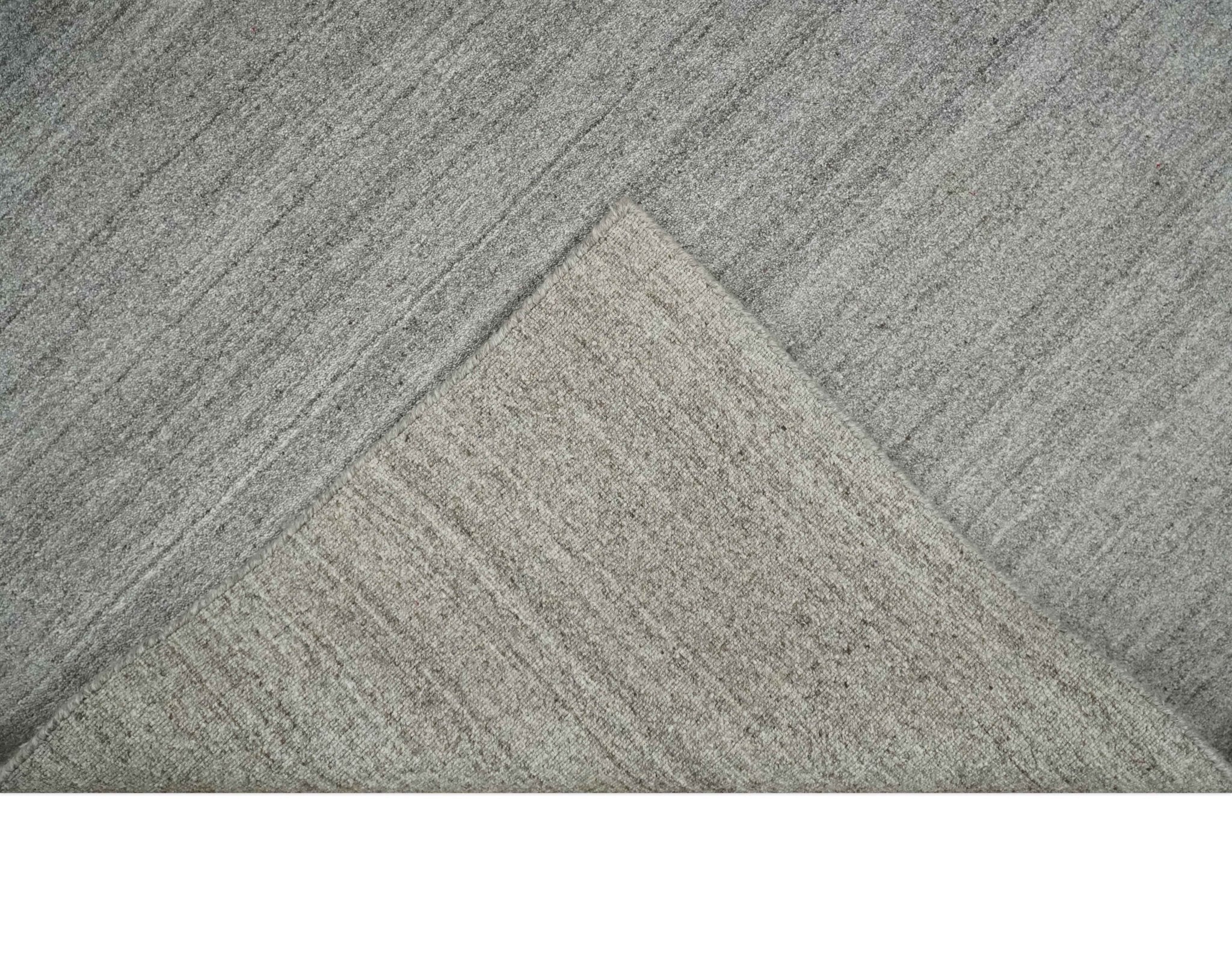 Solid Shaded Gray Shaded Scandinavian 5x7 Blended Wool Flatwoven Area Rug | HL33 - Image 6
