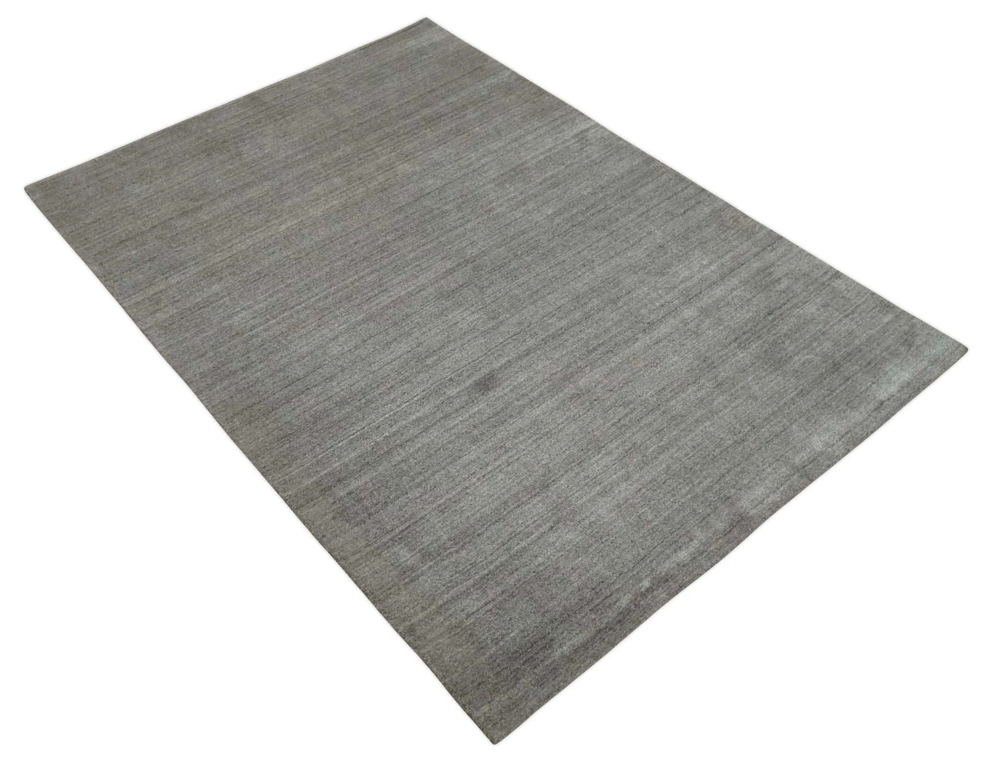 Solid Shaded Gray Shaded Scandinavian 5x7 Blended Wool Flatwoven Area Rug | HL33 - Image 7