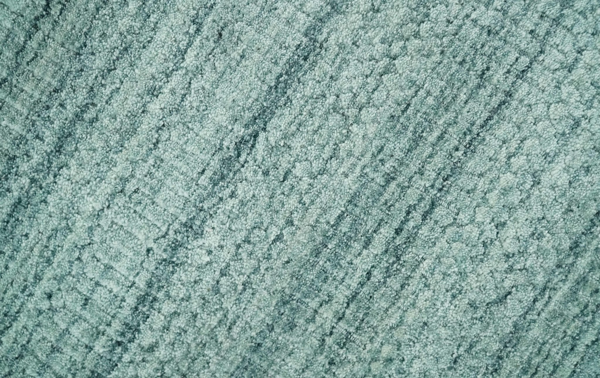 8x10 Hand Made Silver and Teal Solid Scandinavian Blended Wool Flatwoven Area Rug | KE27 - Image 4