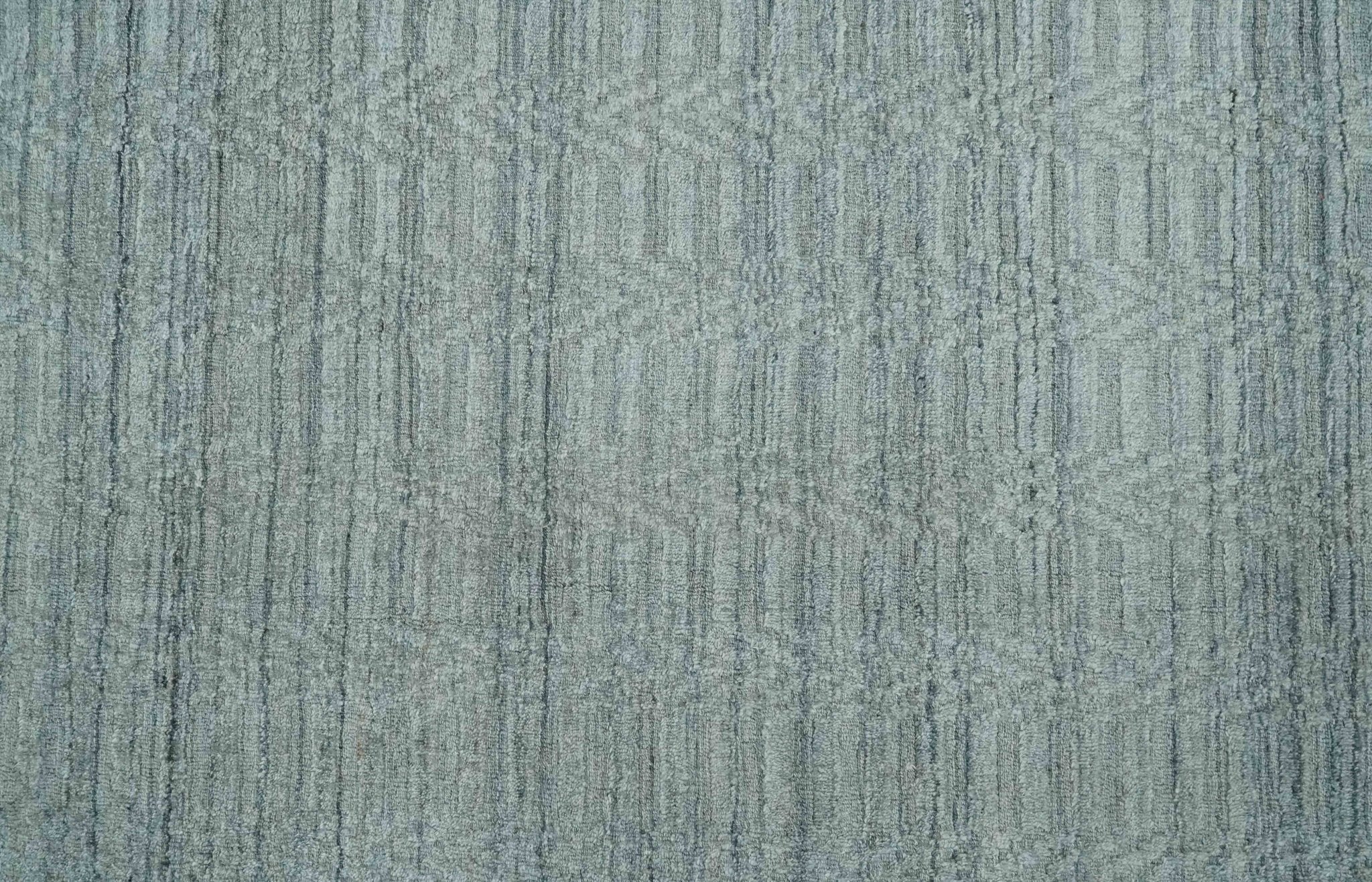 8x10 Hand Made Solid Silver, Gray and Brown Scandinavian Blended Wool Flatwoven Area Rug | KE12 - Image 9