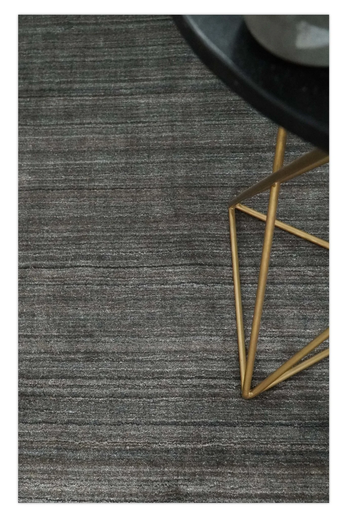 Solid Silver and Charcoal Shaded Scandinavian 5x7 Blended Wool Flatwoven Area Rug | HL23 - Image 2