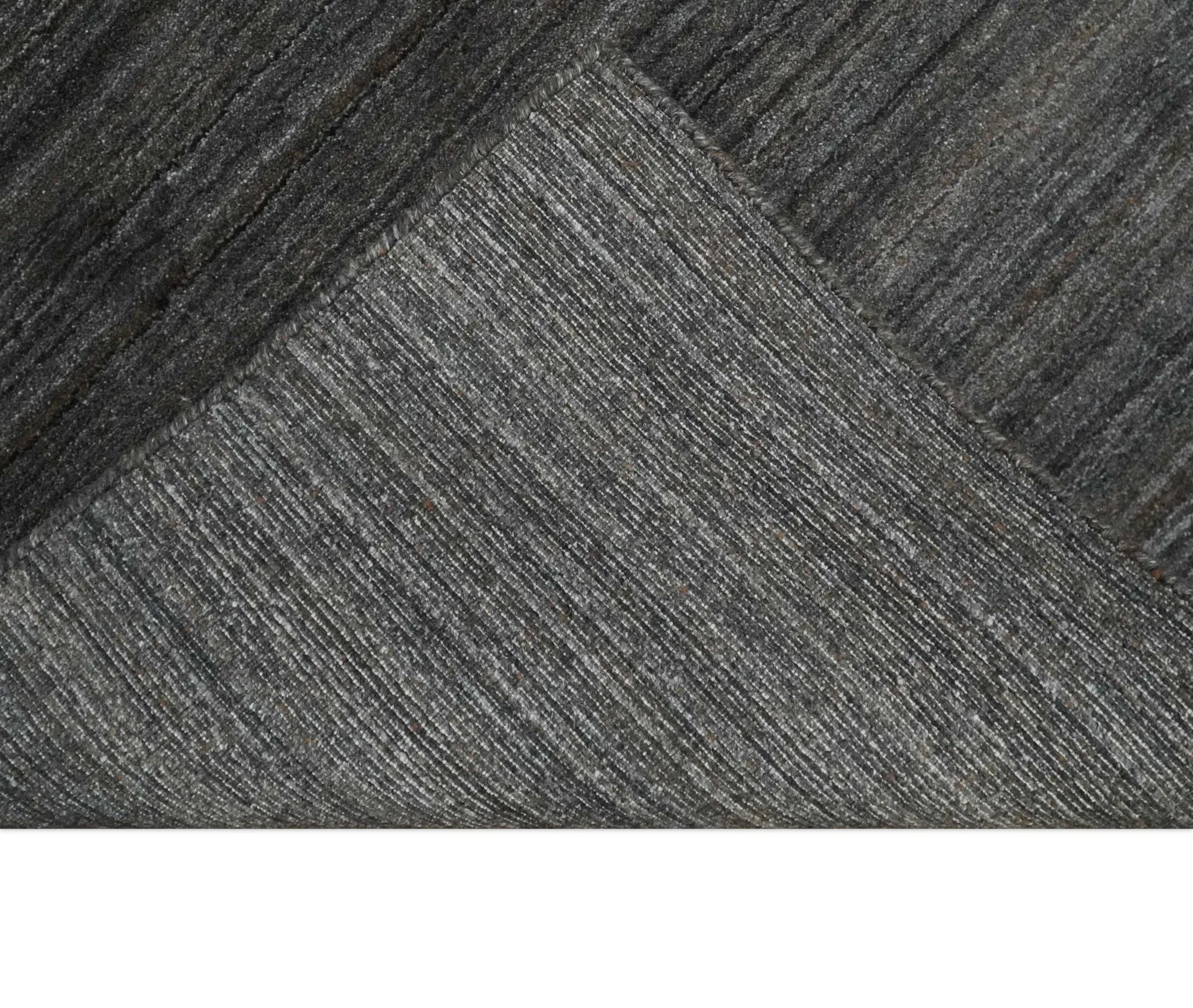 Solid Silver and Charcoal Shaded Scandinavian 5x7 Blended Wool Flatwoven Area Rug | HL23 - Image 5