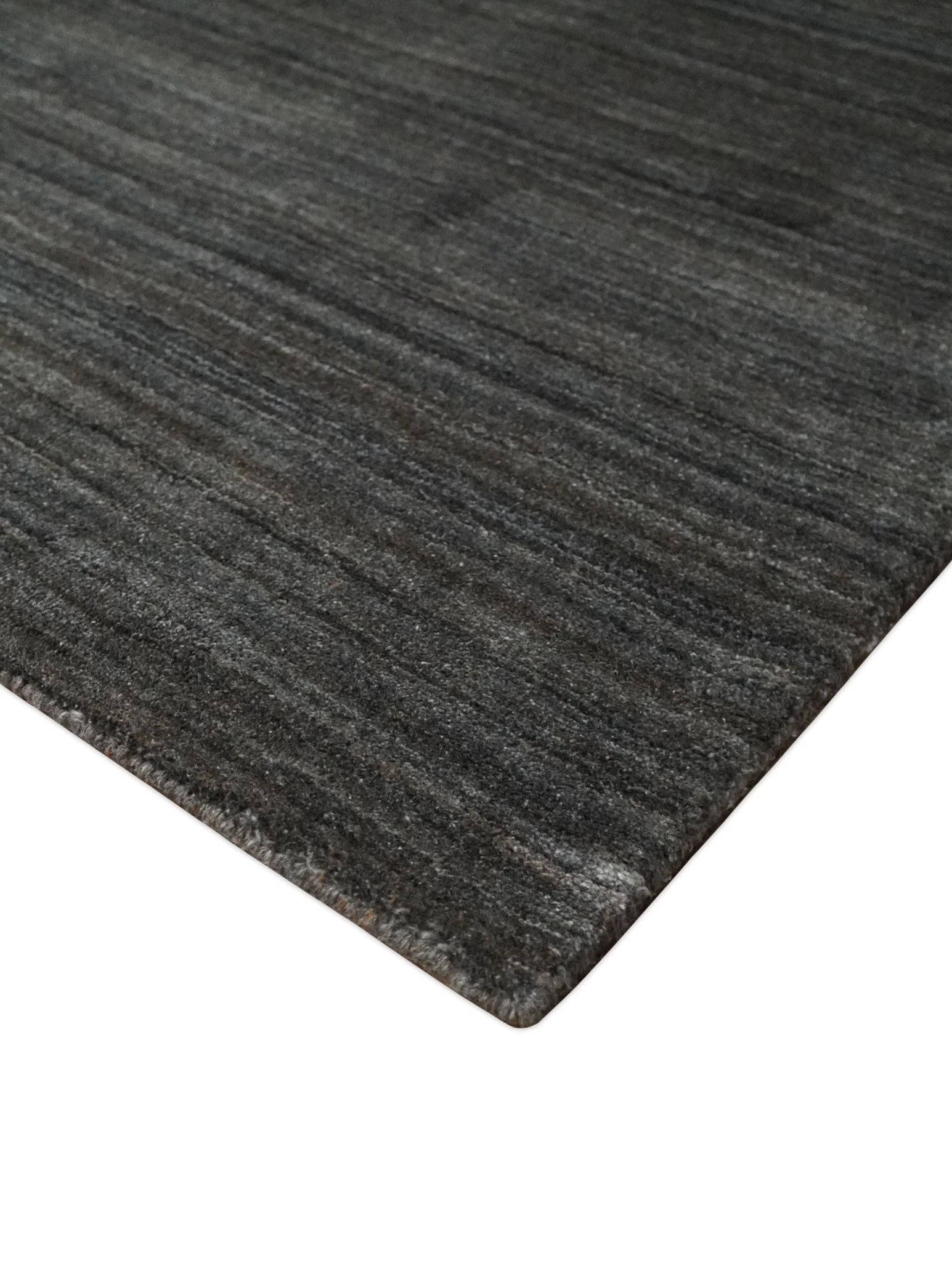 Solid Silver and Charcoal Shaded Scandinavian 5x7 Blended Wool Flatwoven Area Rug | HL23 - Image 7