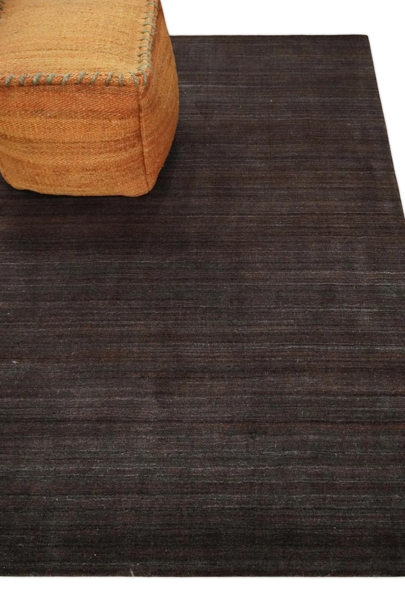 Solid Tan Scandinavian 5x7 Blended Wool Flatwoven Area Rug, Dinning, Kids Rug | HL19 - Image 3