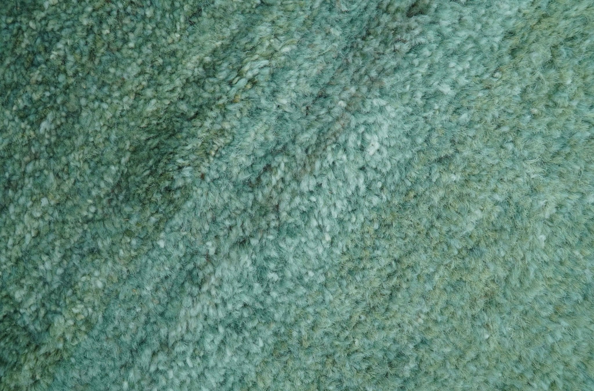Solid Green Hand knotted Contemporary Custom Made wool Area Rug - Image 3