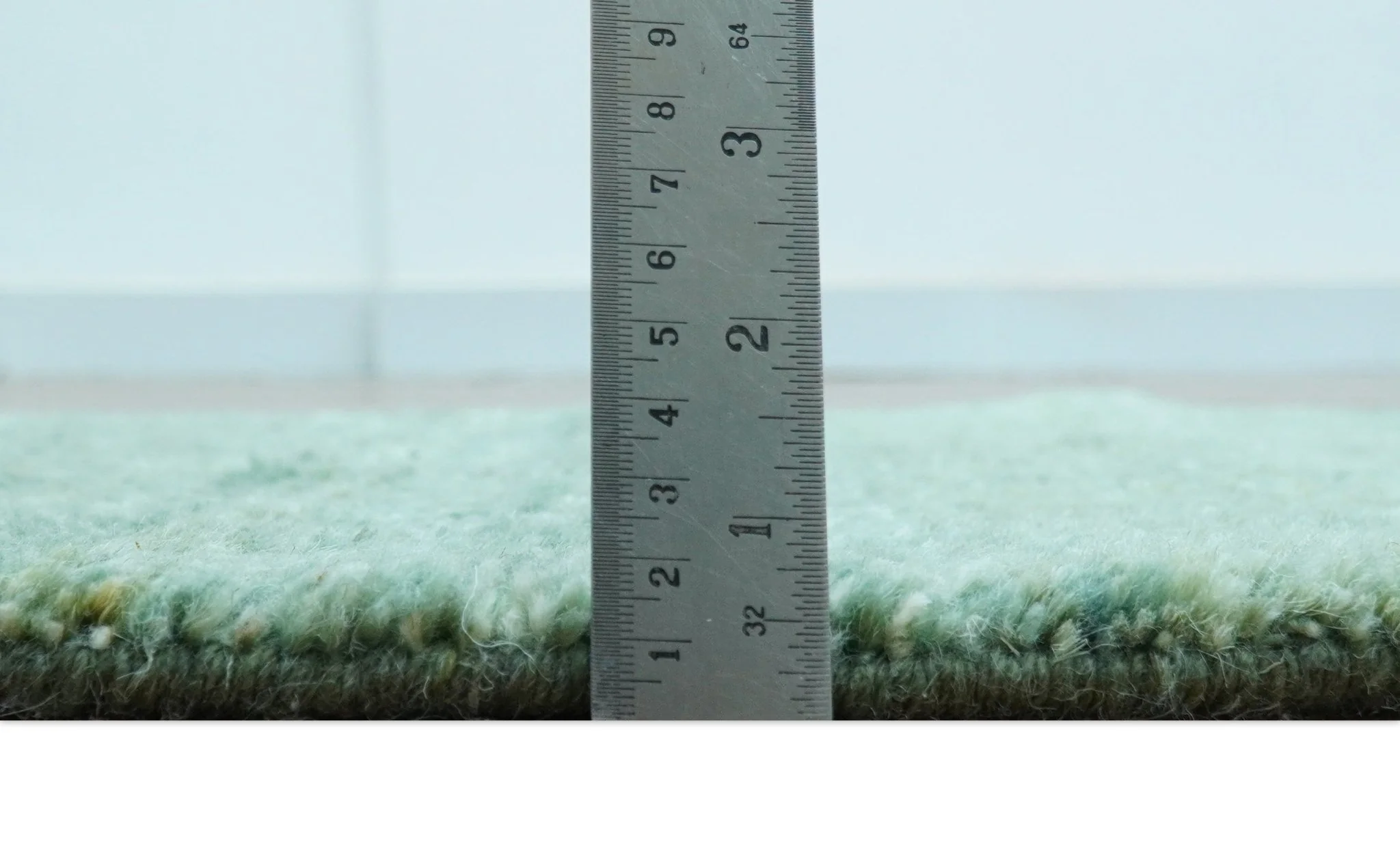 Solid Green Hand knotted Contemporary Custom Made wool Area Rug - Image 4