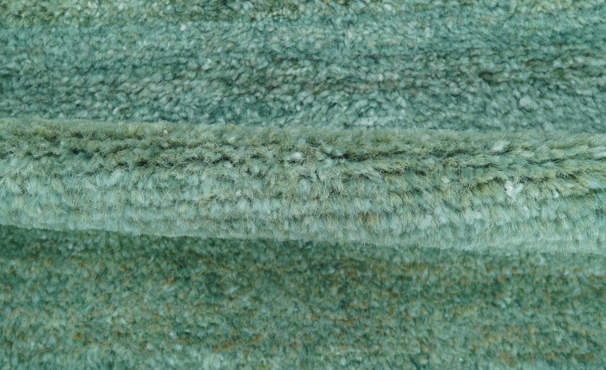 Solid Green Hand knotted Contemporary Custom Made wool Area Rug - Image 5