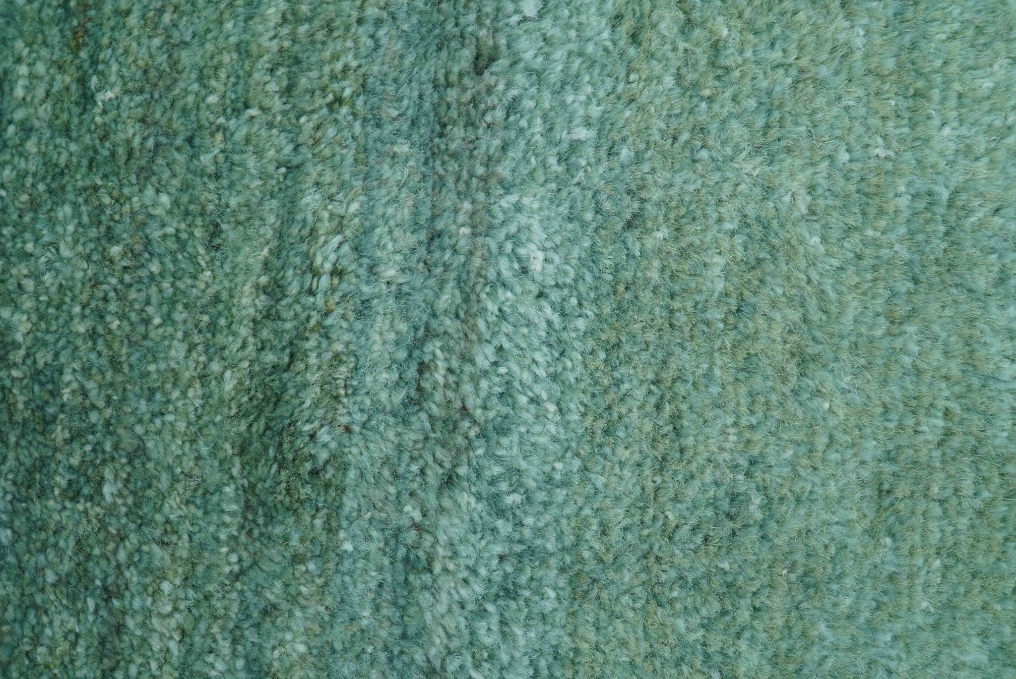 Solid Green Hand knotted Contemporary Custom Made wool Area Rug - Image 6