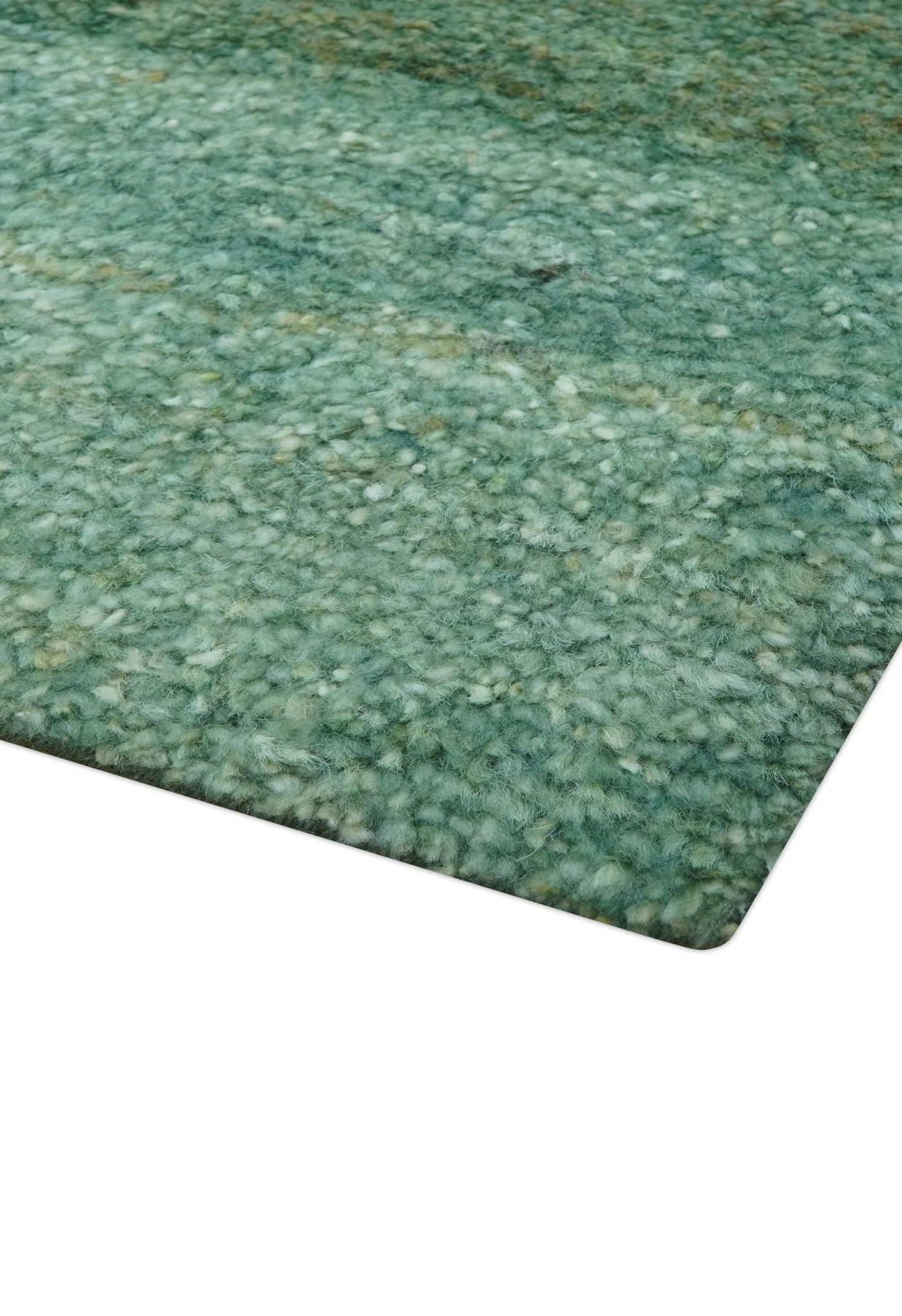 Solid Green Hand knotted Contemporary Custom Made wool Area Rug - Image 8