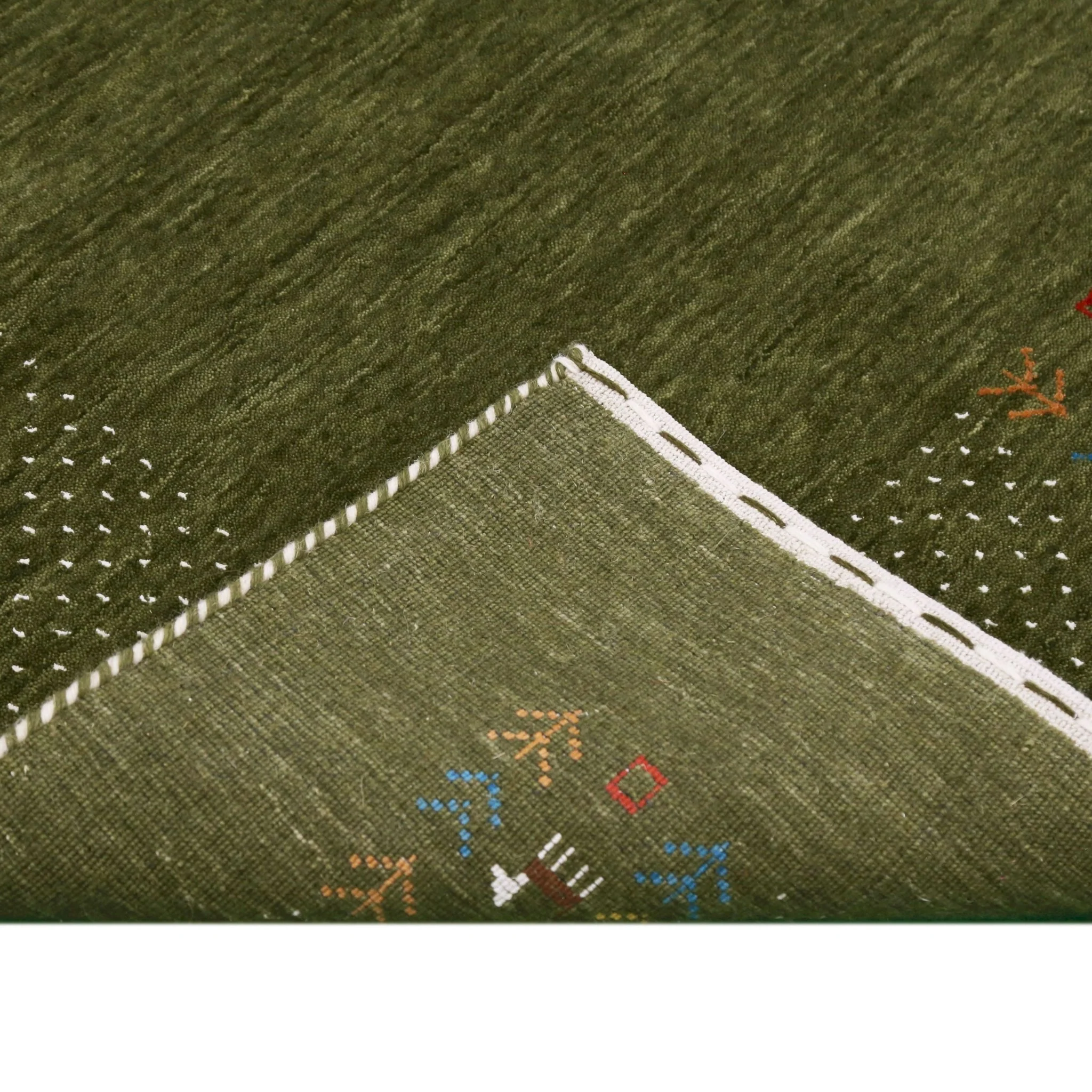 Solid with Border Patterns Hand Loomed Wool Area Rug - Image 10