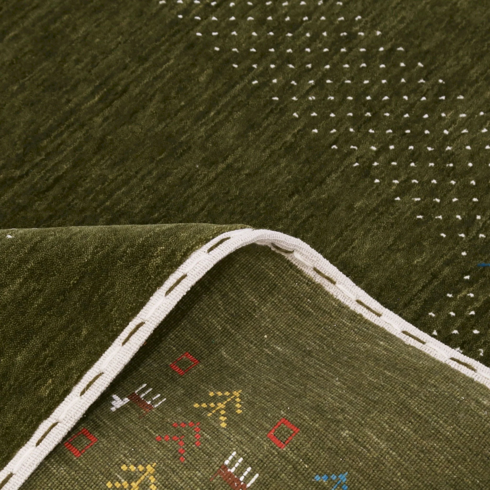 Solid with Border Patterns Hand Loomed Wool Area Rug - Image 11