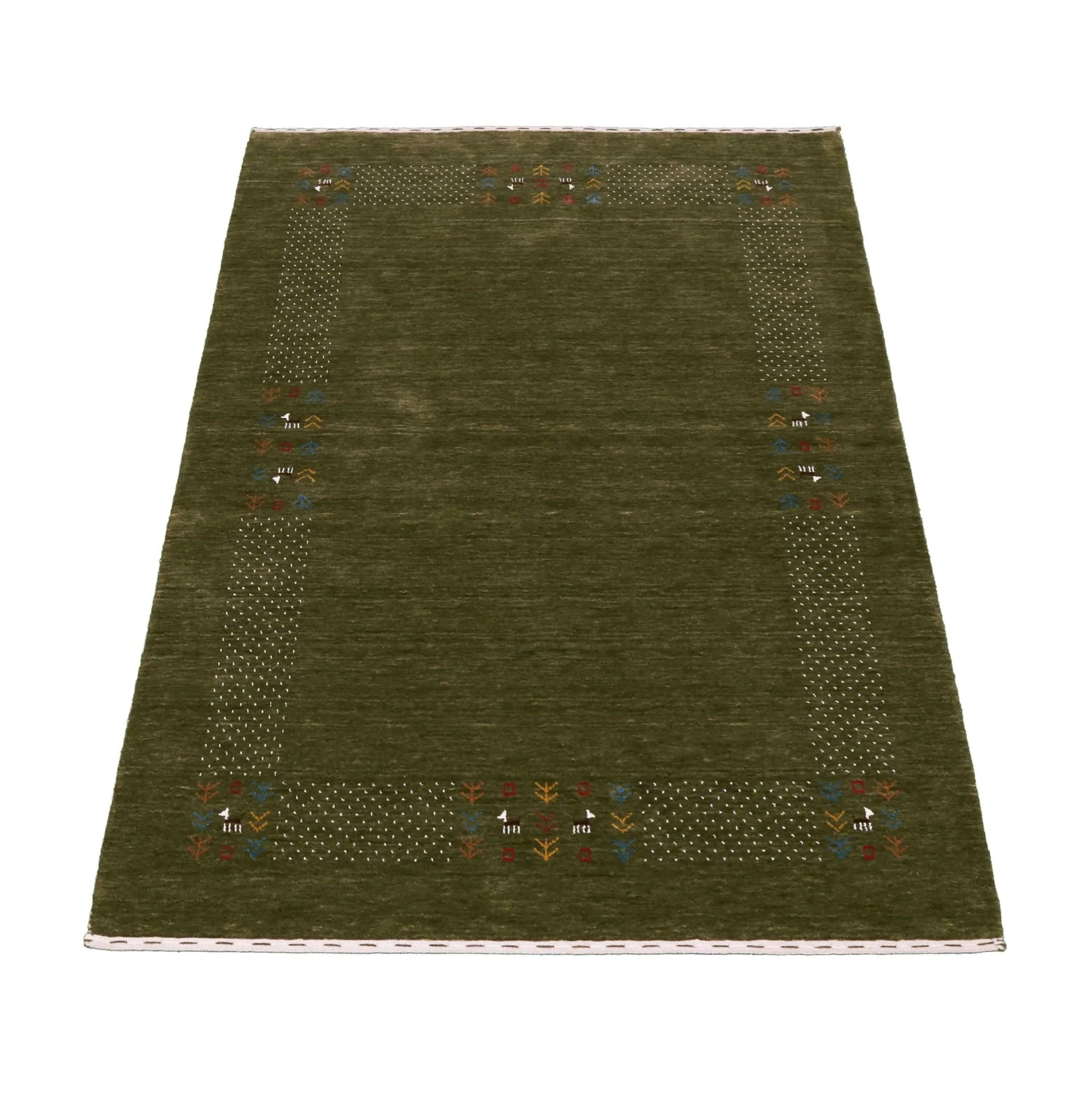 Solid with Border Patterns Hand Loomed Wool Area Rug - Image 13