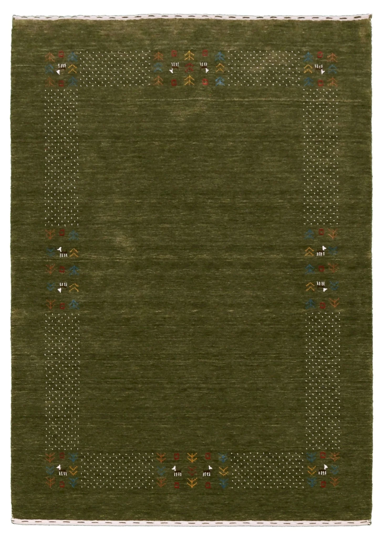 Solid with Border Patterns Hand Loomed Wool Area Rug - Image 14