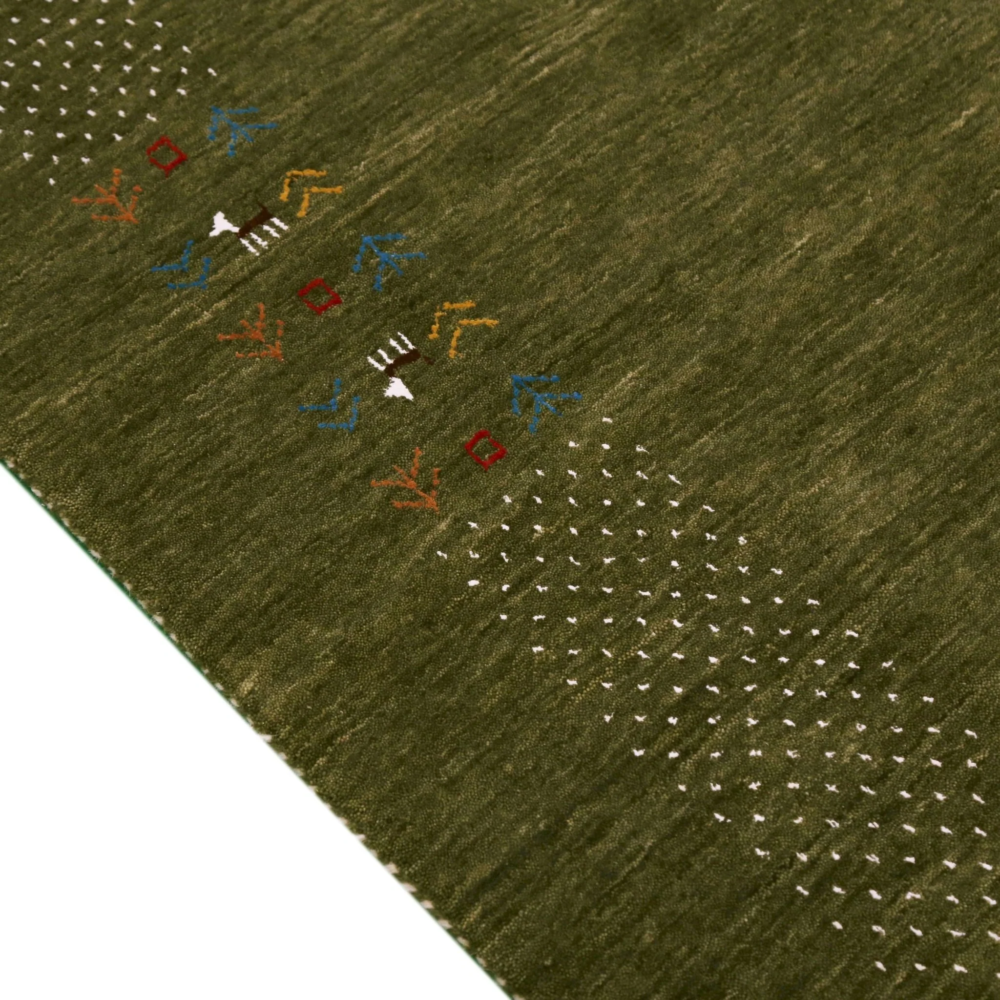Solid with Border Patterns Hand Loomed Wool Area Rug - Image 4