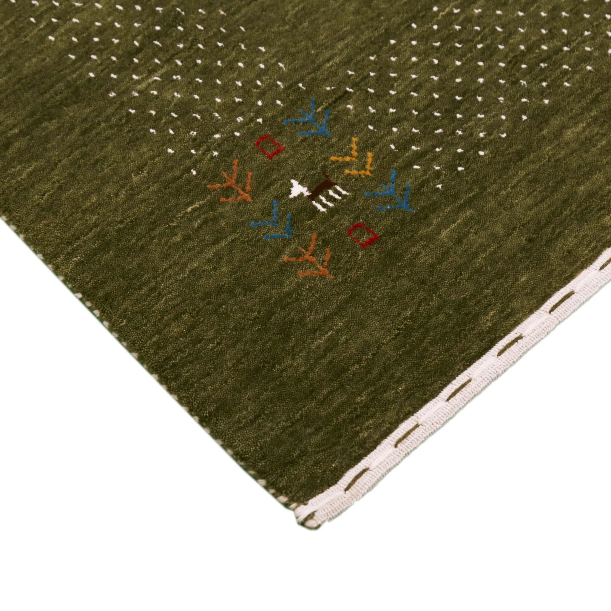Solid with Border Patterns Hand Loomed Wool Area Rug - Image 5