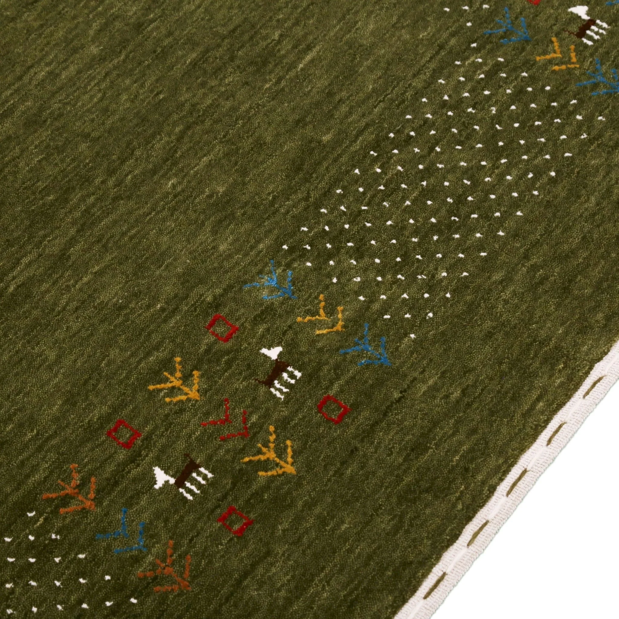 Solid with Border Patterns Hand Loomed Wool Area Rug - Image 8