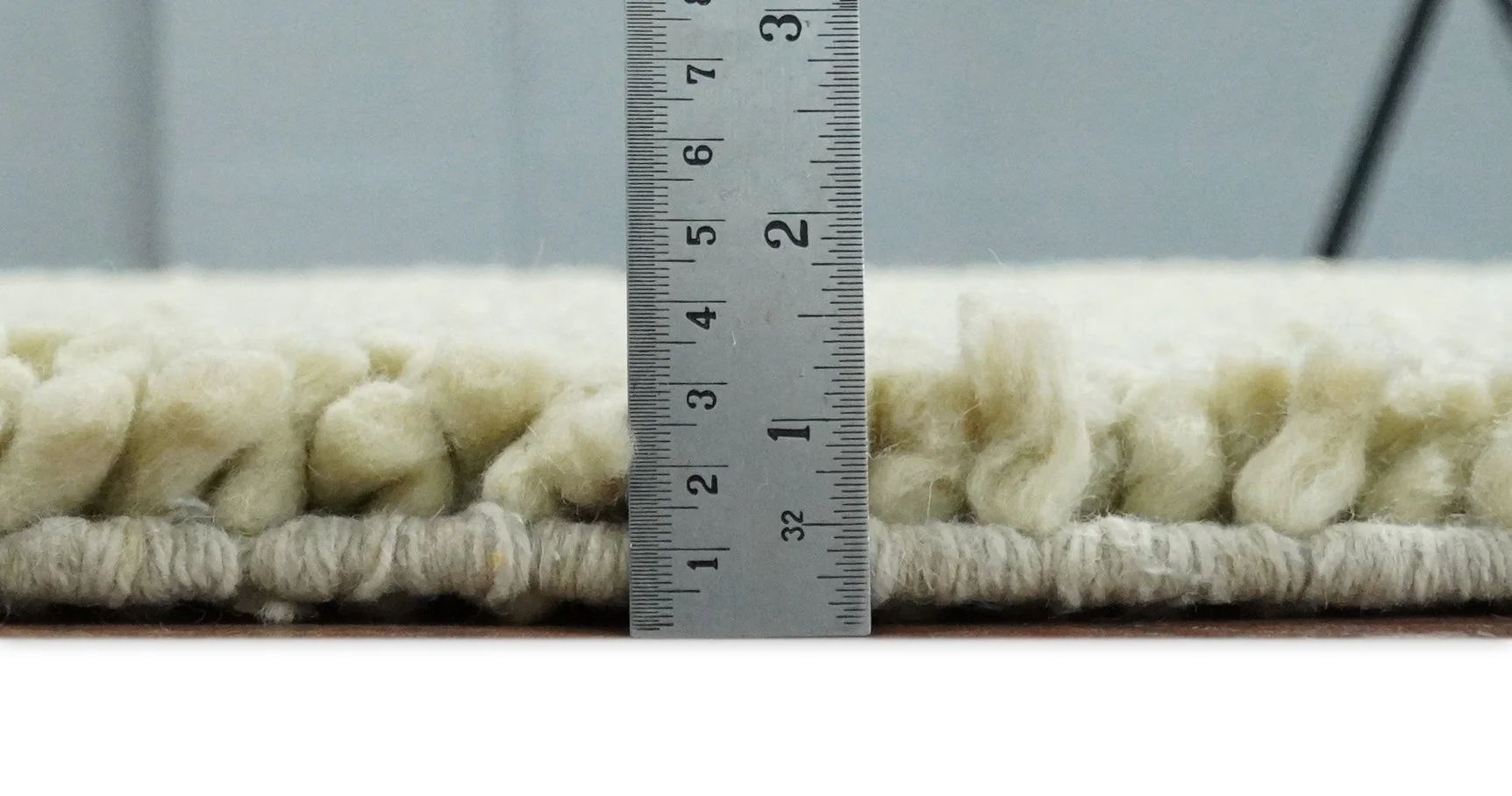 Square 3x3 Beige Wool Shag Handmade Felted Rug | SHA1 - Image 8