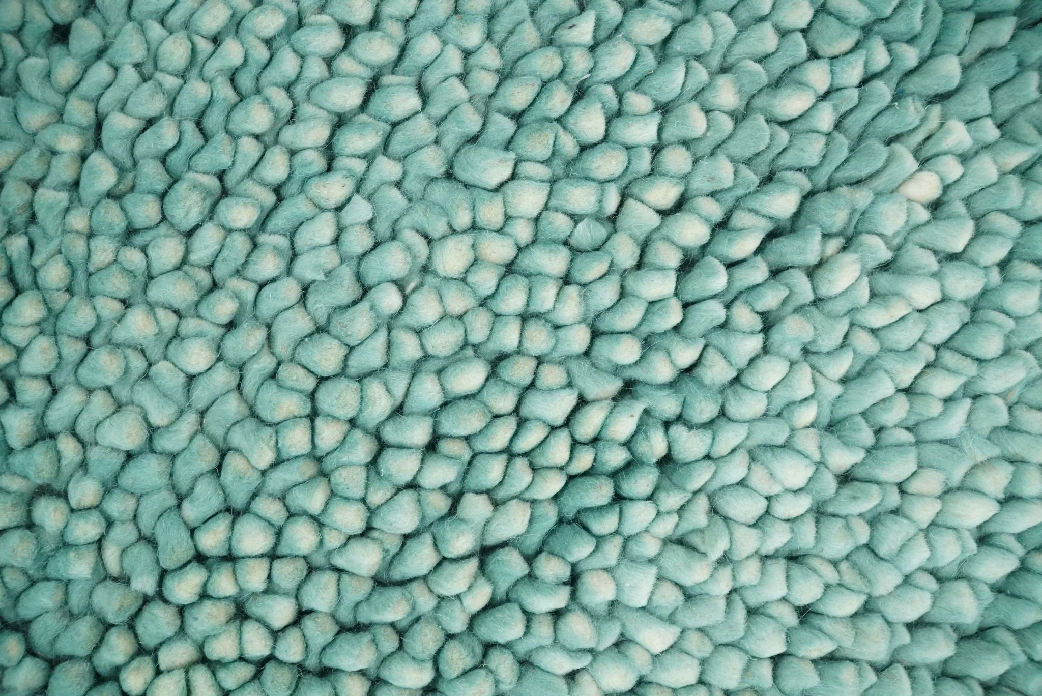 Square 3x3 Blue Wool Shag Handmade Felted Rug | SHA2 - Image 4