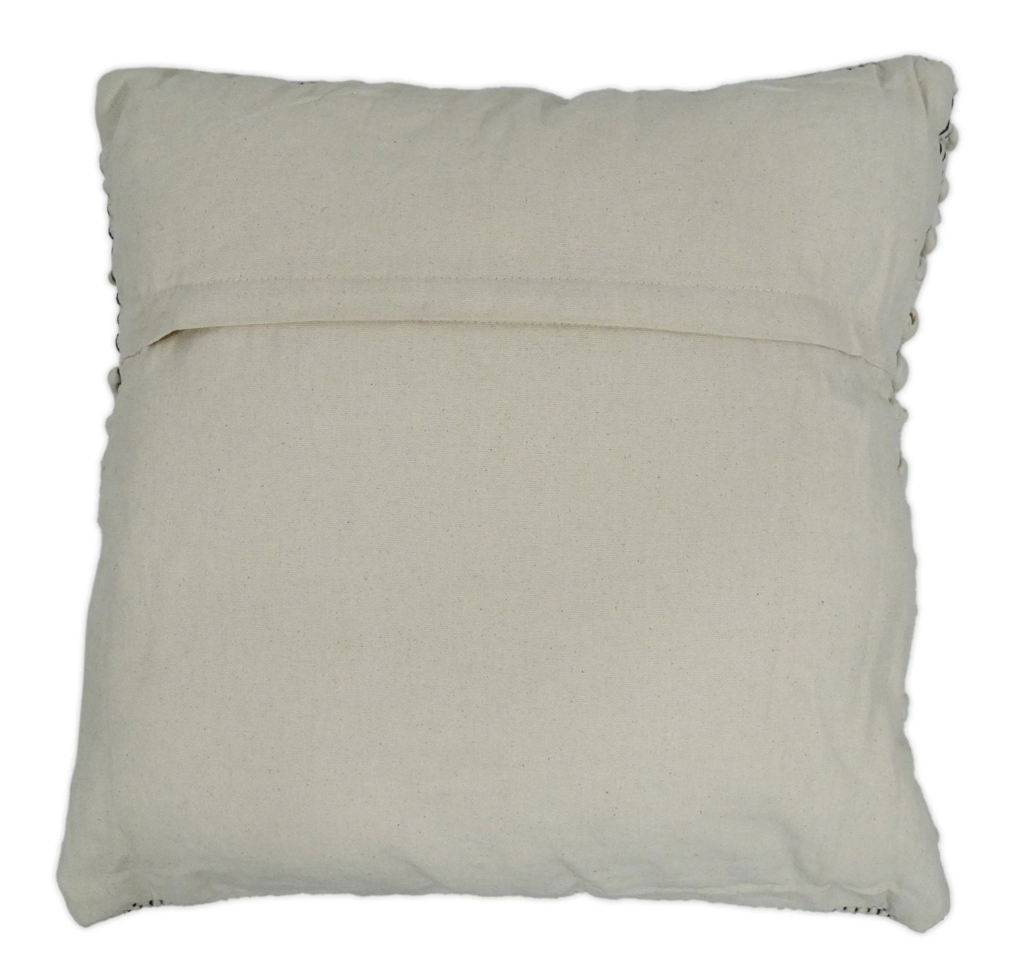 Square Hand Woven Contemporary Accent Black and Beige Wool Pillow, Cushion - Image 5