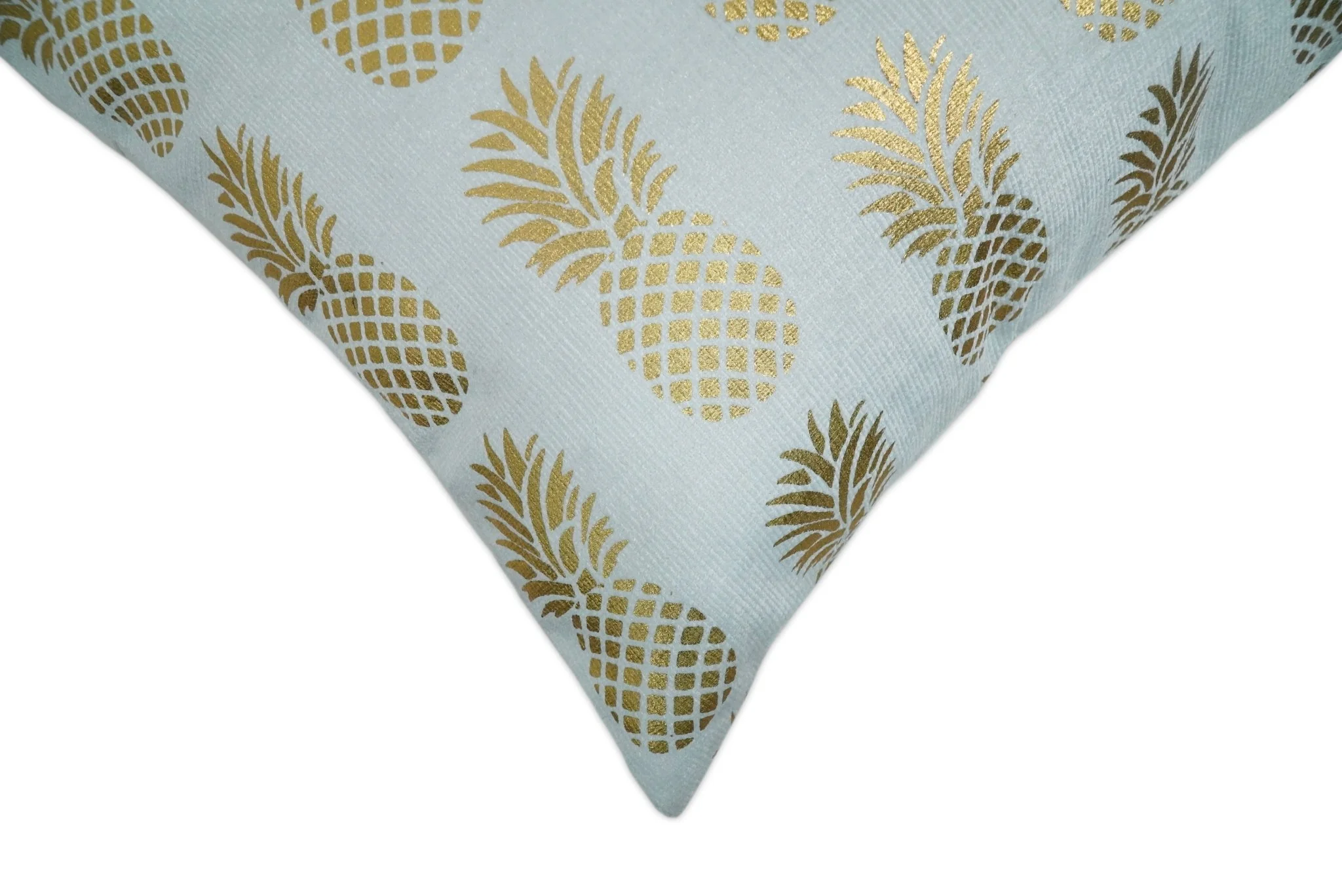 Square Pineapple Printed Modern Contemporary Accent Gold and White Pillow Cover - Image 3