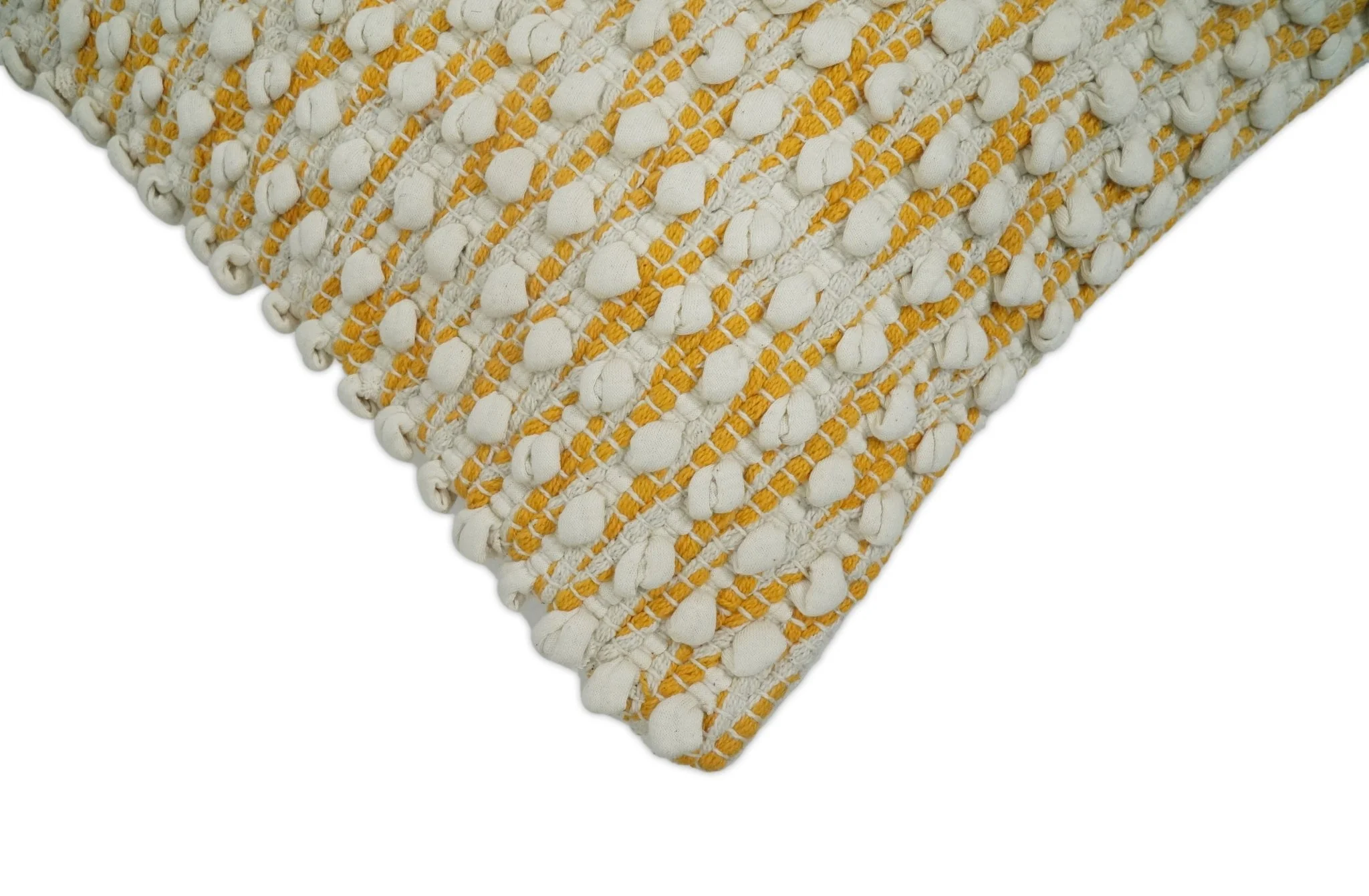 Square Striped Modern Contemporary Accent Mustard and Beige Pillow Cover - Image 3