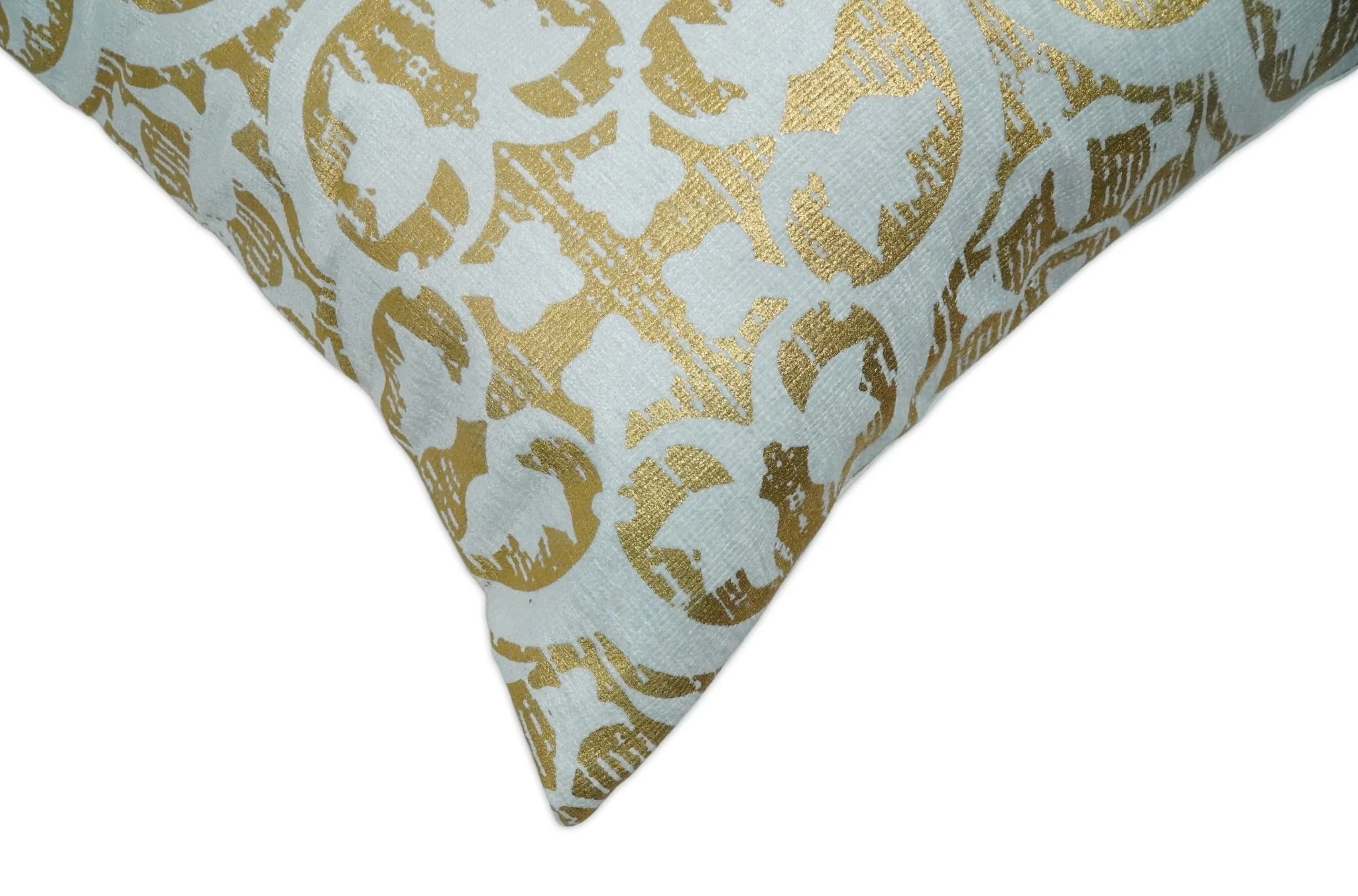 Square Geometric Printed Modern Contemporary Accent Gold and White Pillow Cover | PL08 - Image 3